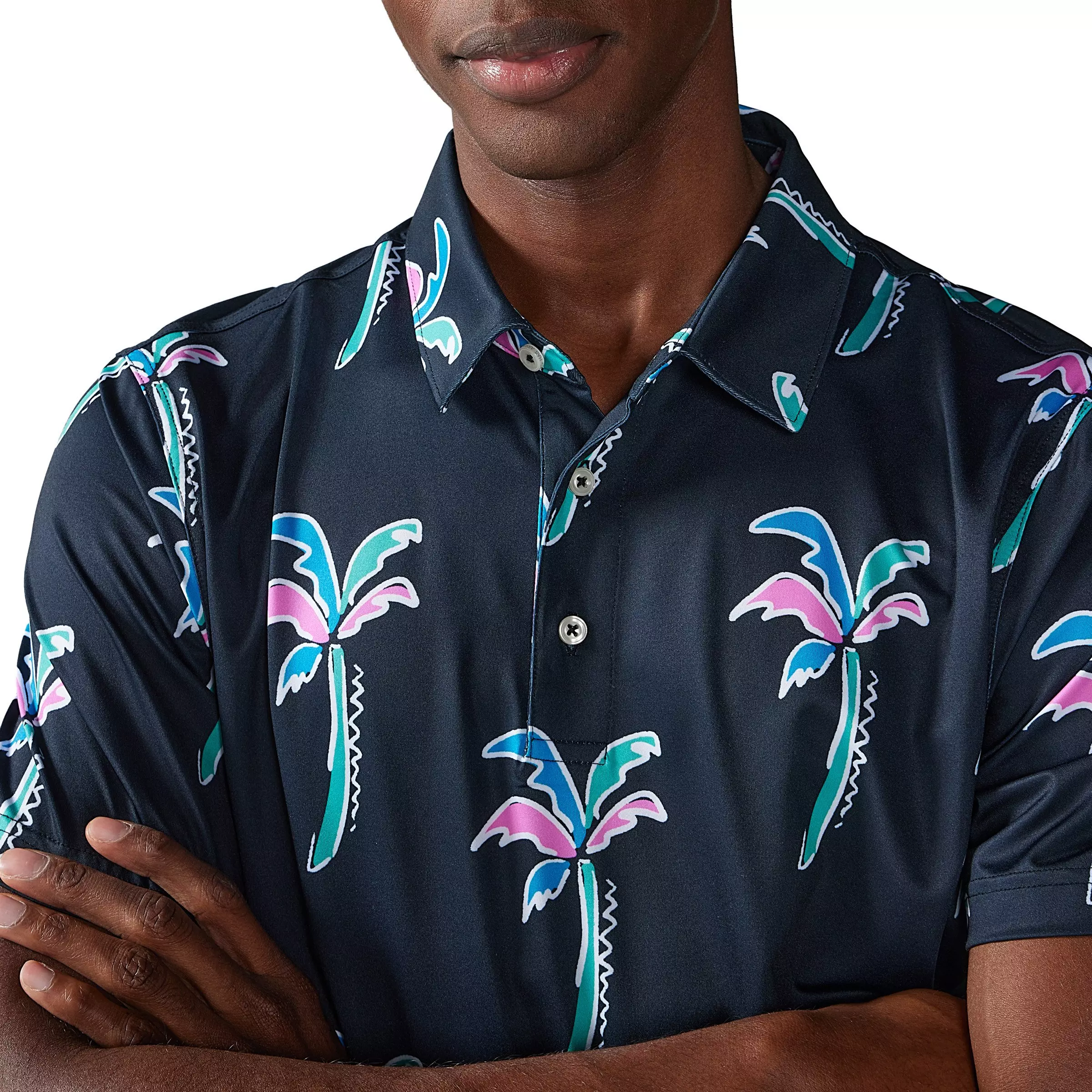 Chubbies Men's Havana Night Performance Polo - BLACK
