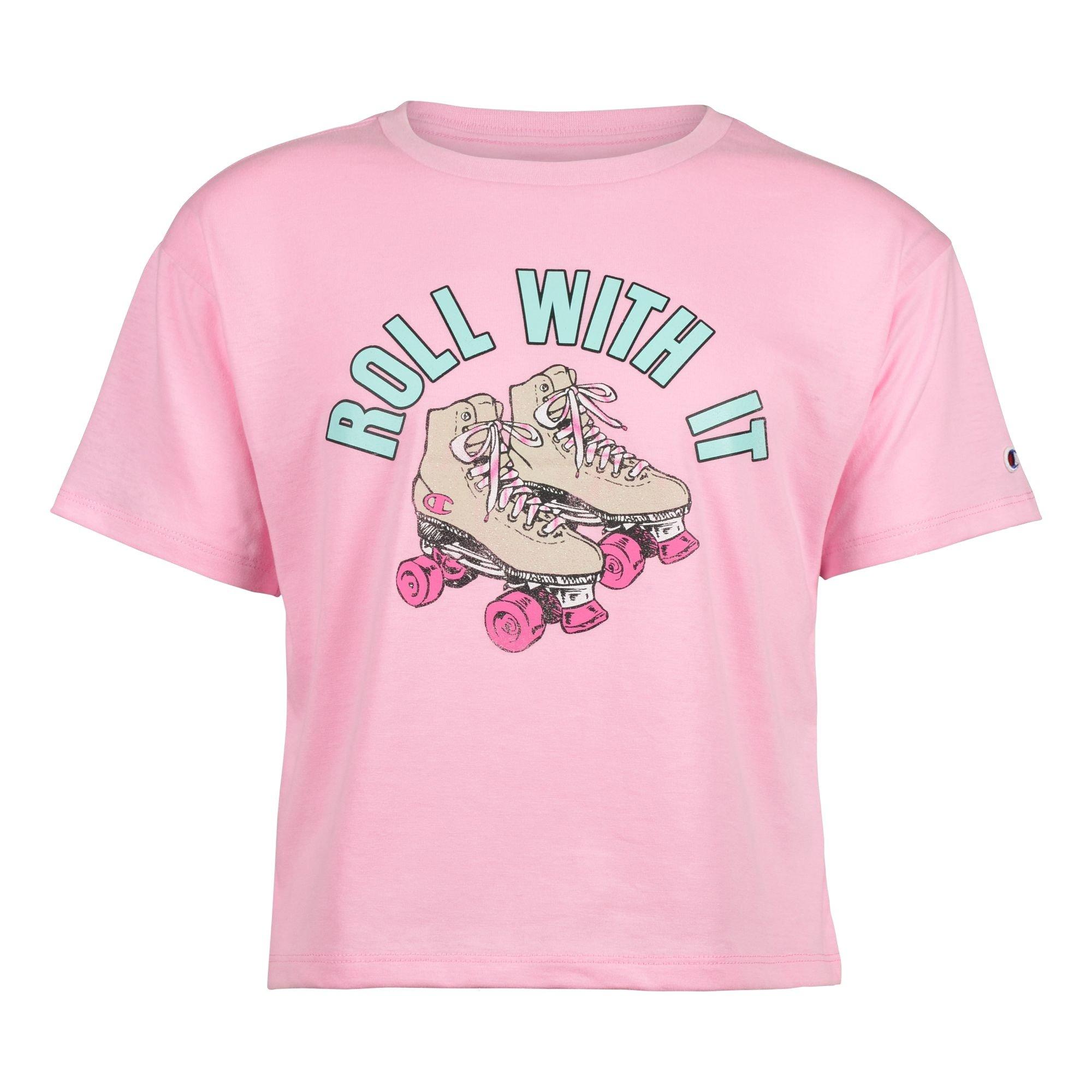 Champion Big Girls' Roll With It Tee - PINK Thumbnail View 1