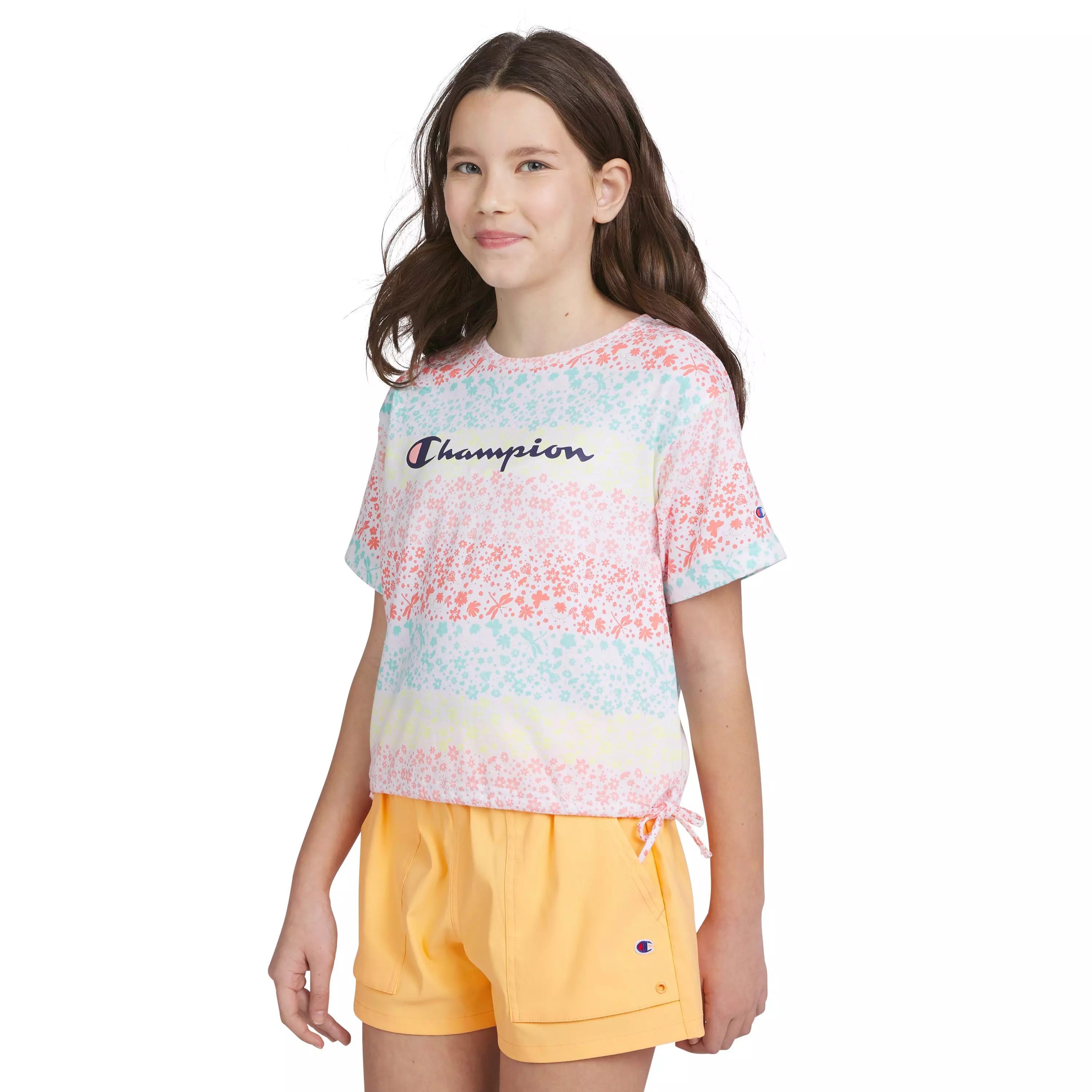 Champion Big Girls' Tie-Dye Tee - PEACH