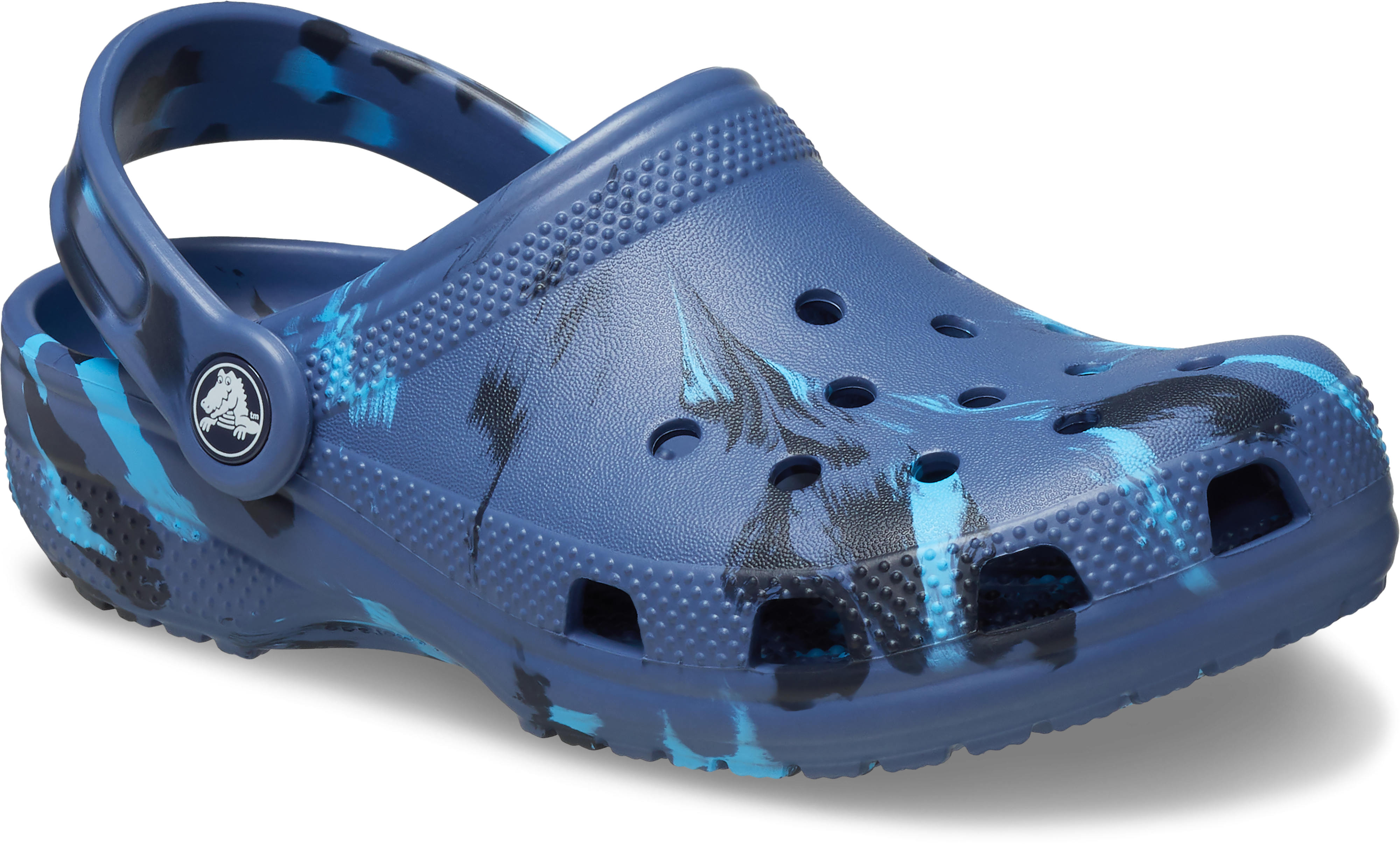 Crocs Classic Marbled Preschool Boys' "Navy" Clog