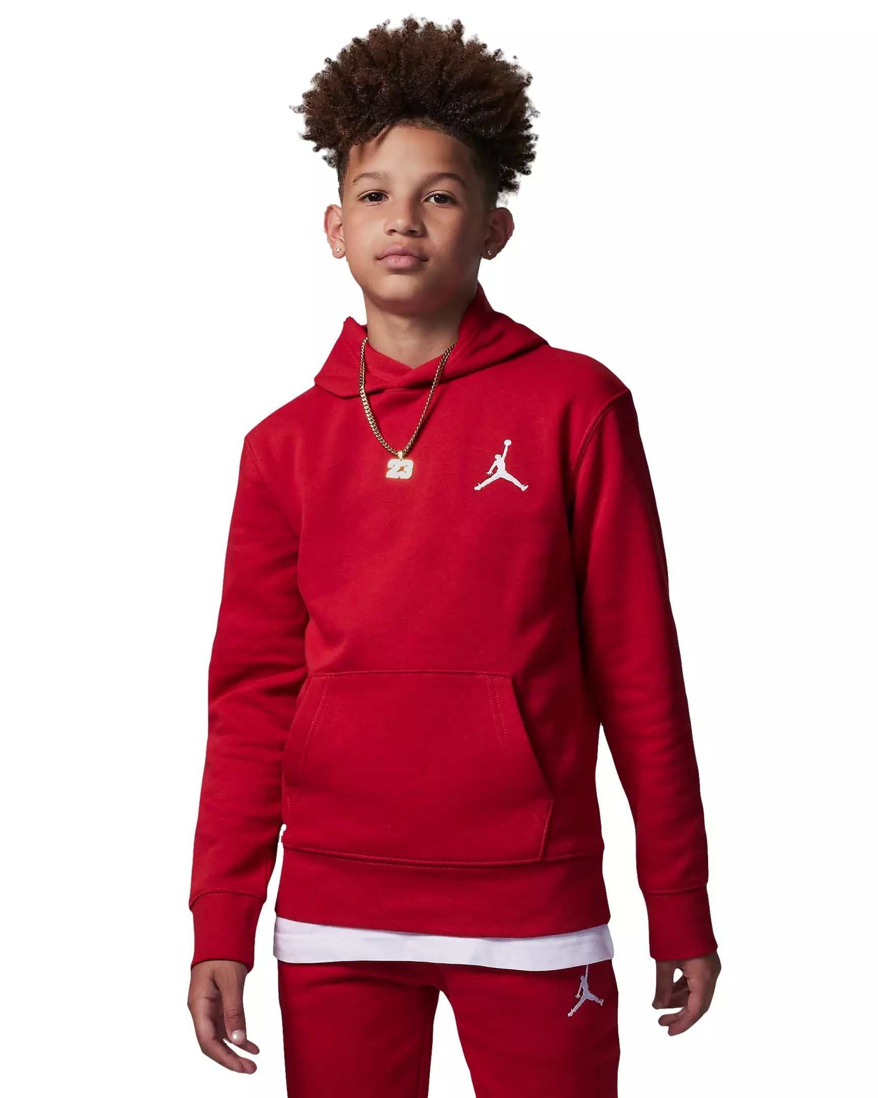 Jordan Big Boys' MJ Essentials Pullover Hoodie - RED