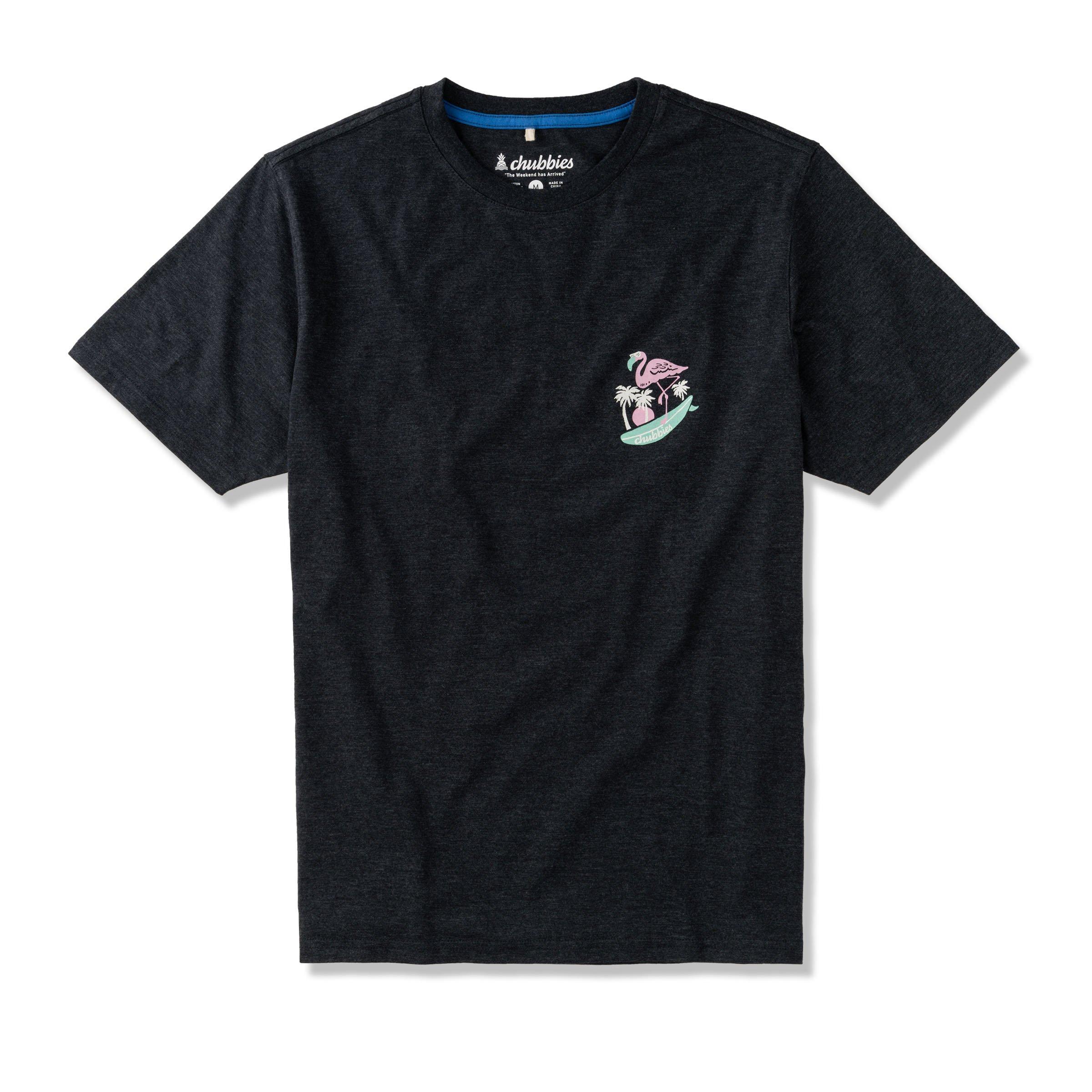 Chubbies Men's Surfing Flamingo Tee - BLACK Thumbnail View 1