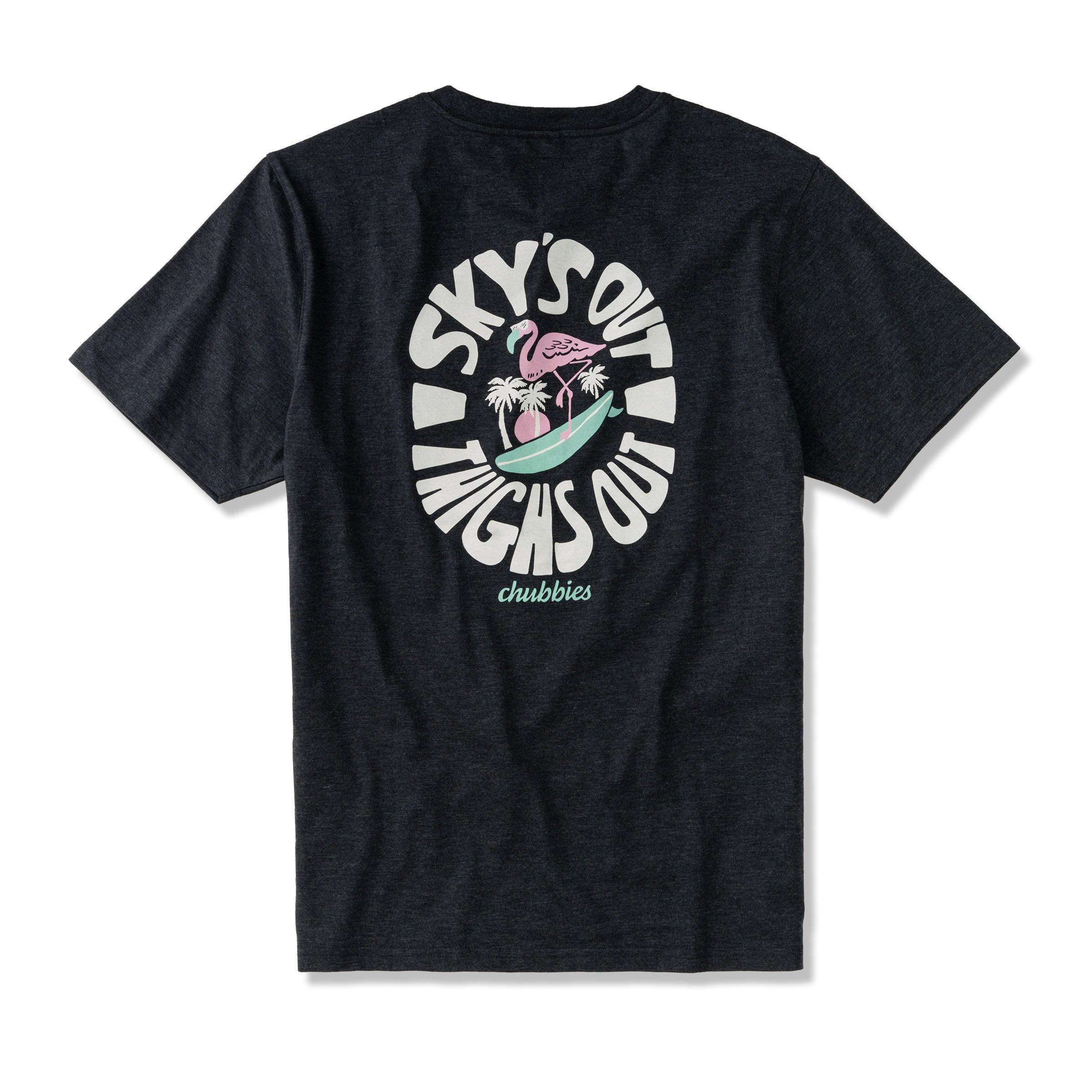 Chubbies Men's Surfing Flamingo Tee - BLACK Thumbnail View 2