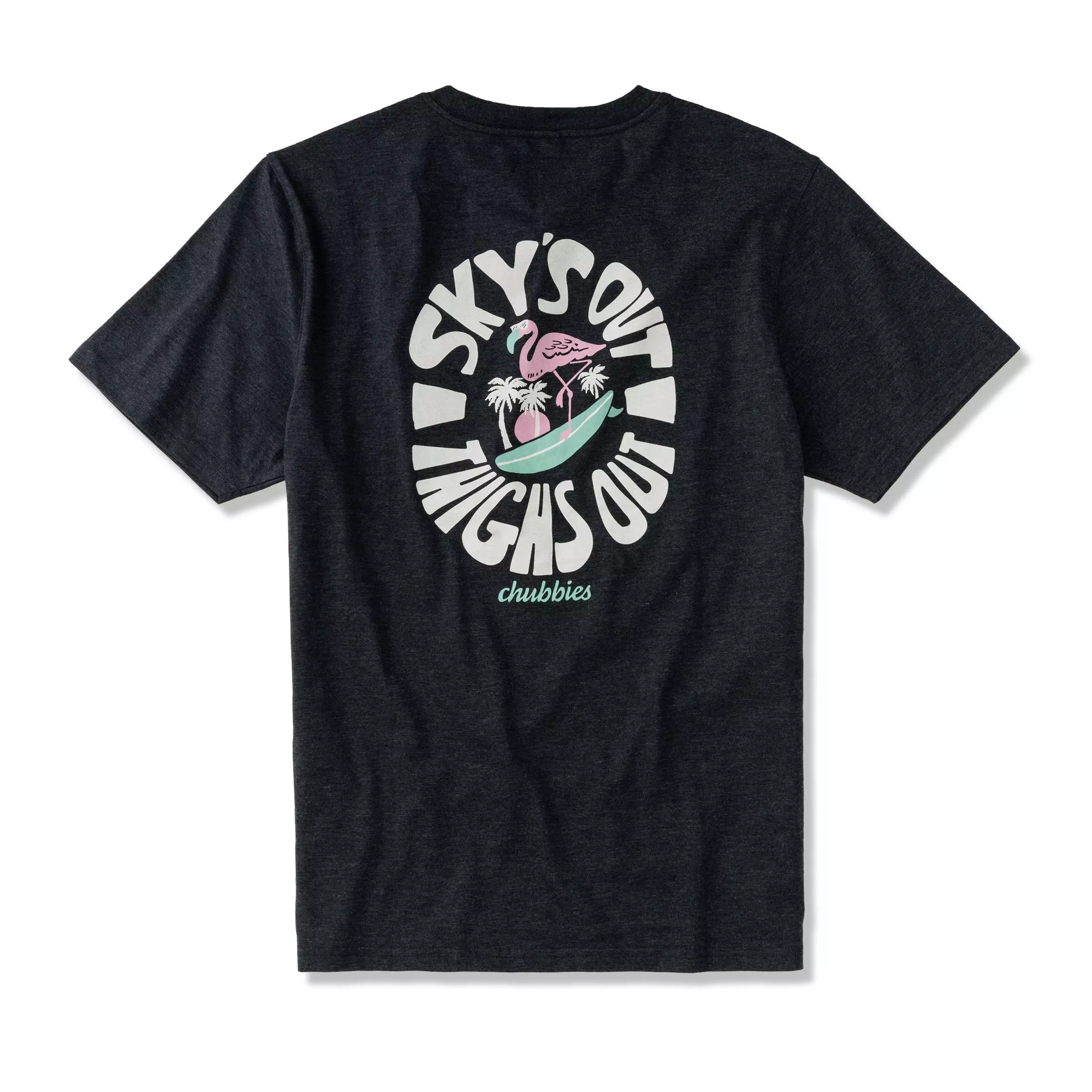 Chubbies Men's Surfing Flamingo Tee - BLACK