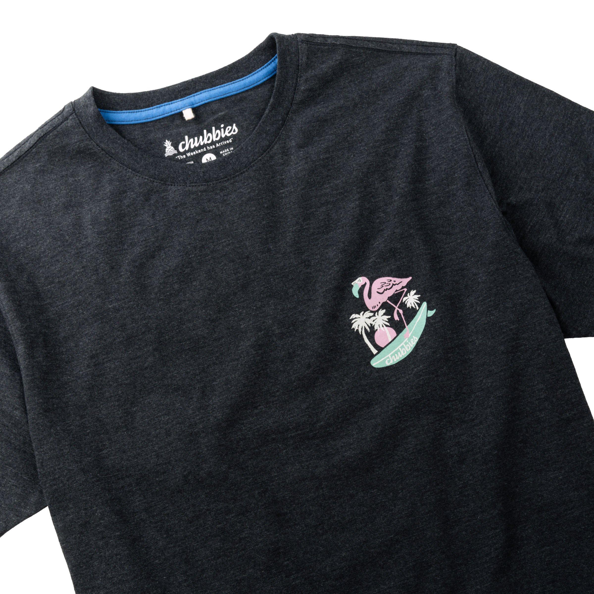 Chubbies Men's Surfing Flamingo Tee - BLACK Thumbnail View 3