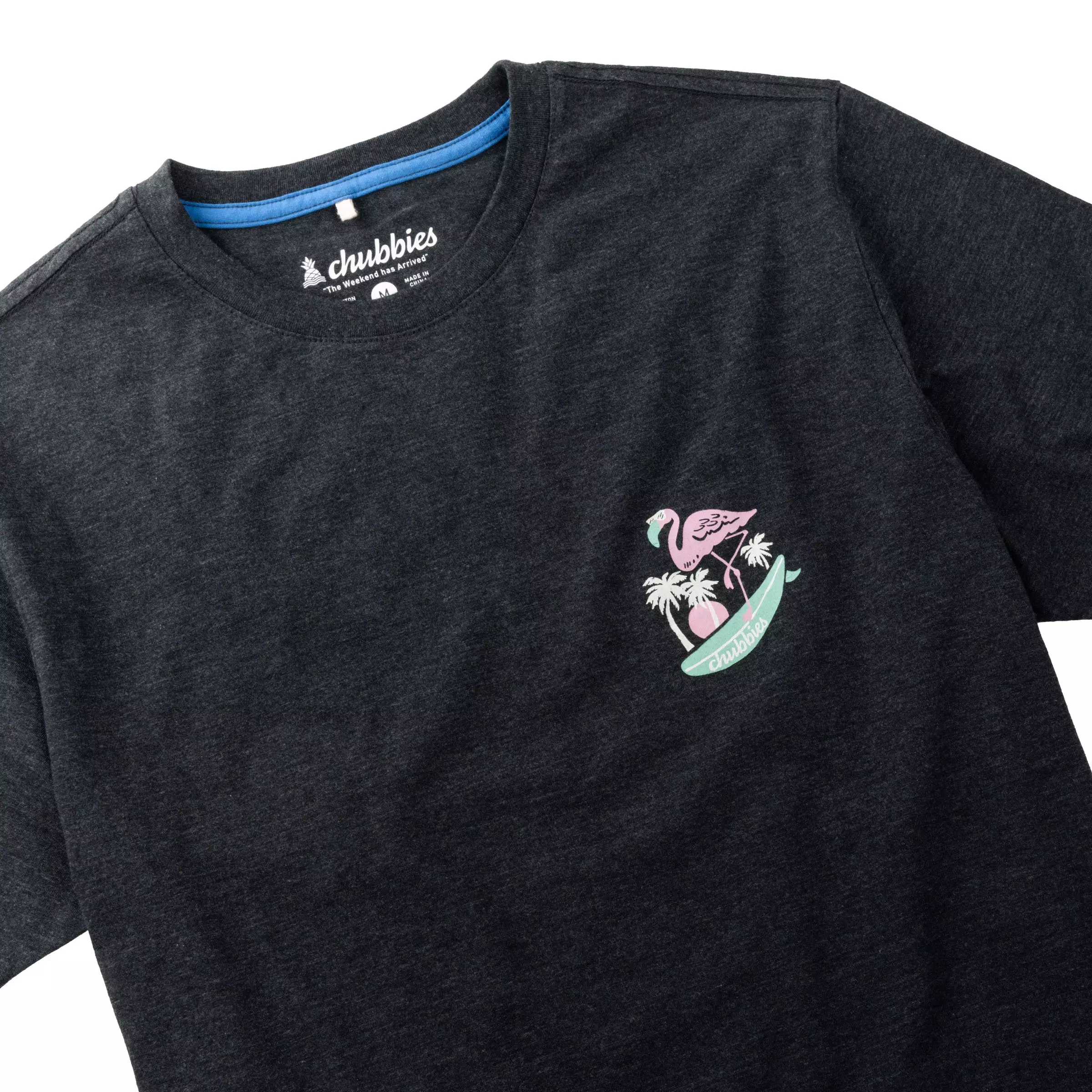 Chubbies Men's Surfing Flamingo Tee - BLACK