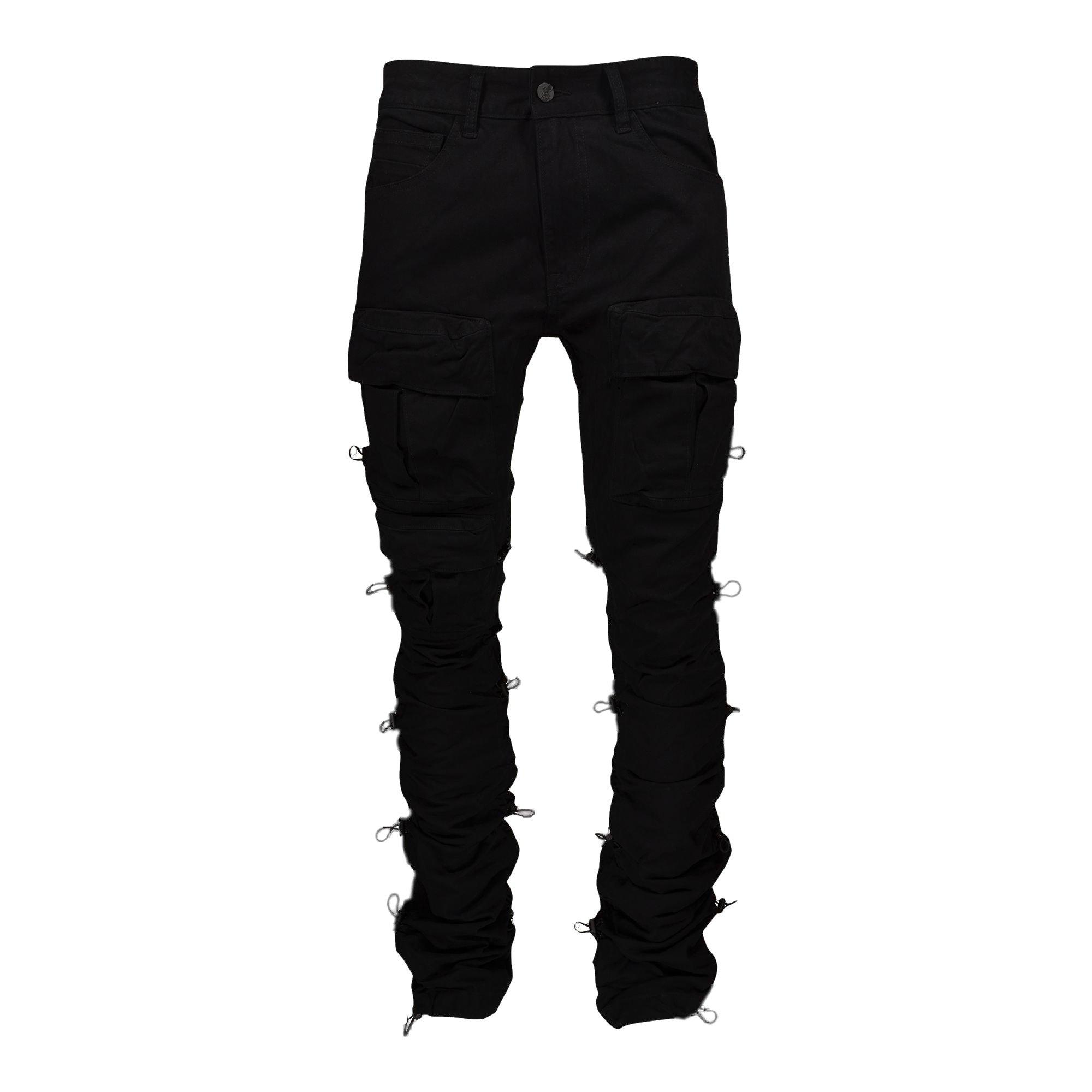 Grindhouse Men's Twill Stacked Pull Tab Pants - Black - BLACK