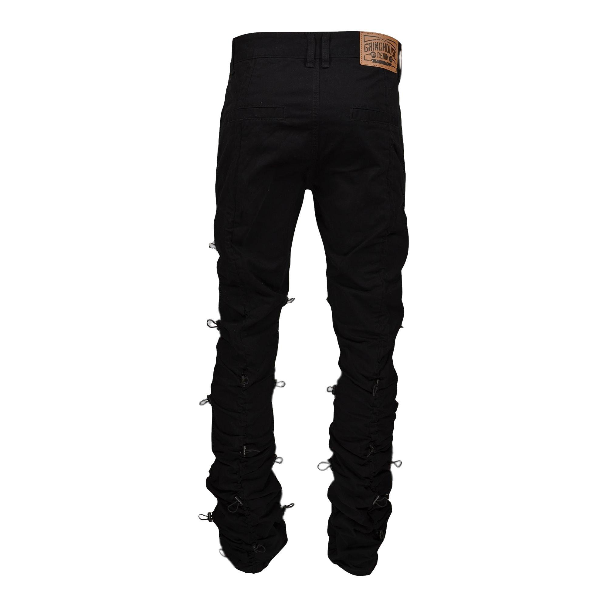 Grindhouse Twill Stacked Pull Tab Men's Black Pants