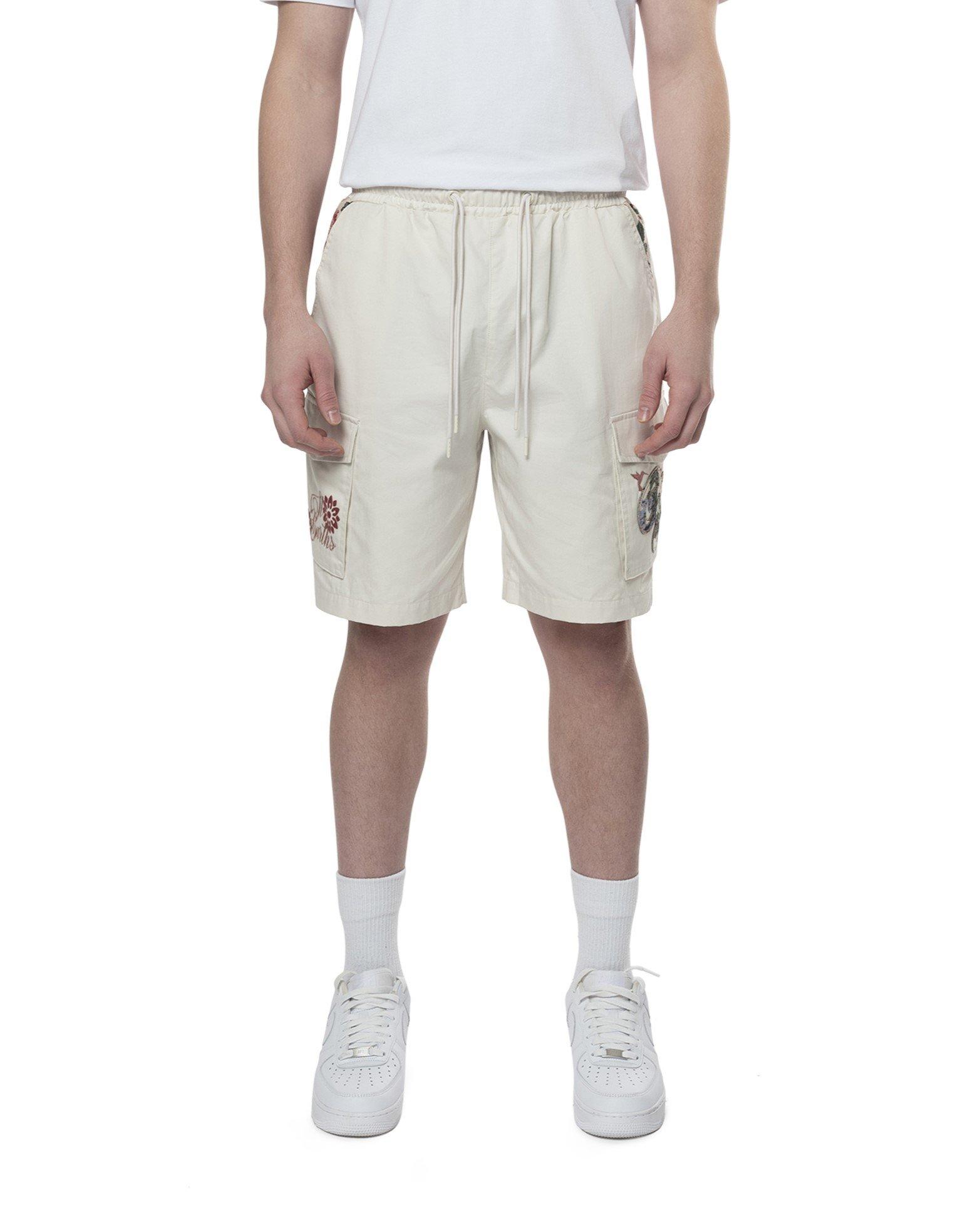 Grindhouse Men's Tapestry Trim Twill Shorts - Chalk - SAND