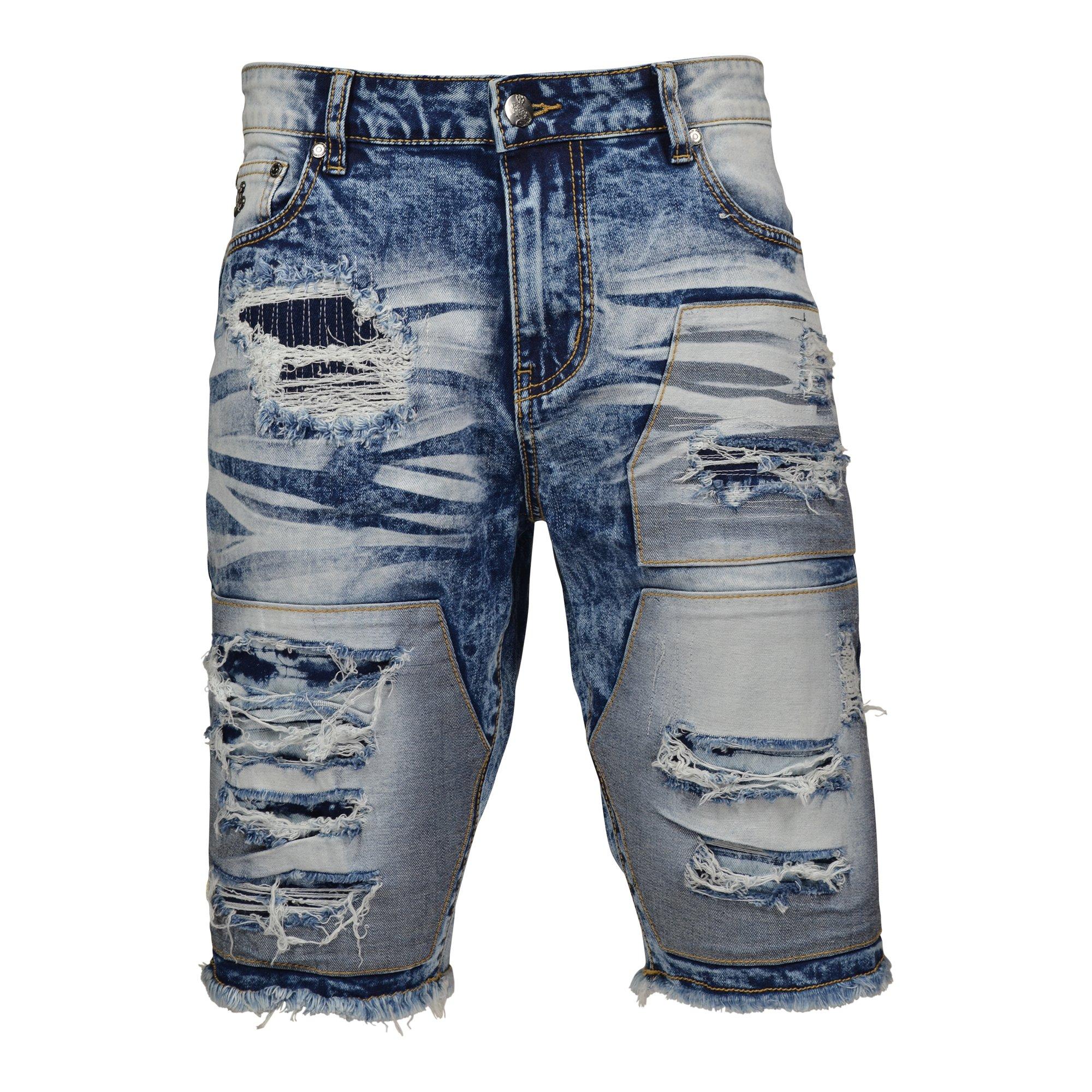 Grindhouse Men's Rip N Repair Stitched Short - Blue - Hibbett