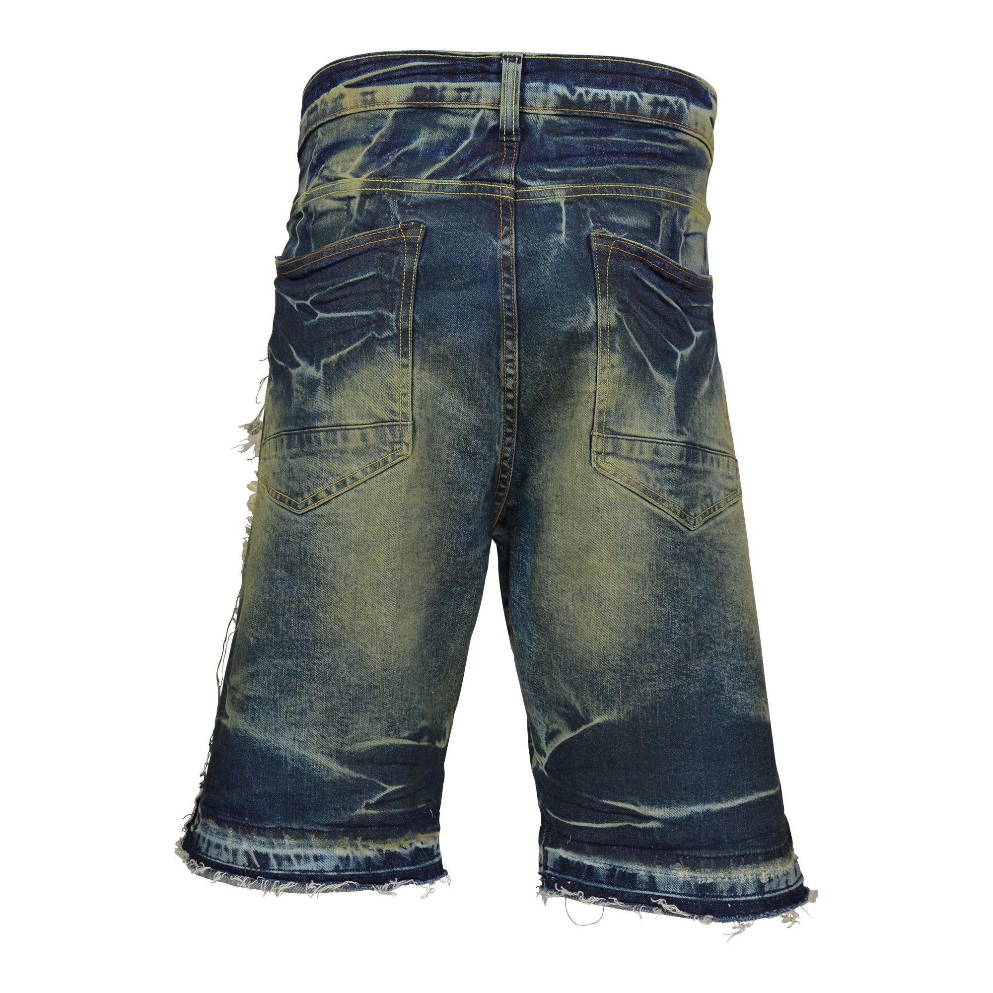 Grindhouse Frayed Edge Men's Blue Denim Shorts