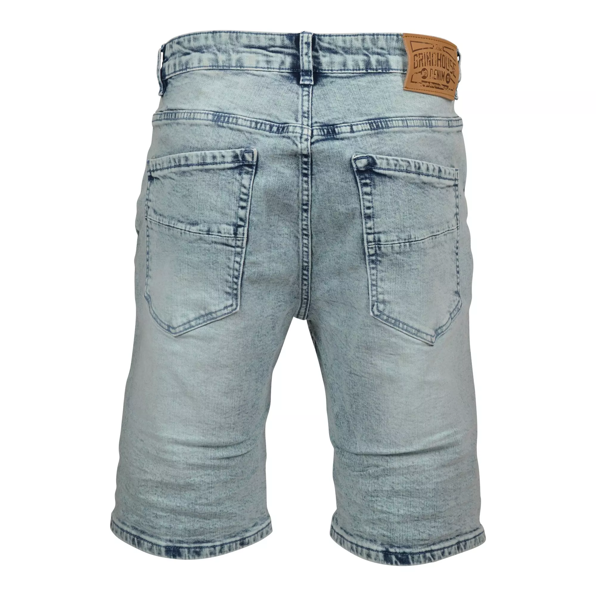 Grindhouse Men's Acid Wash Denim Shorts - Blue - BLUE