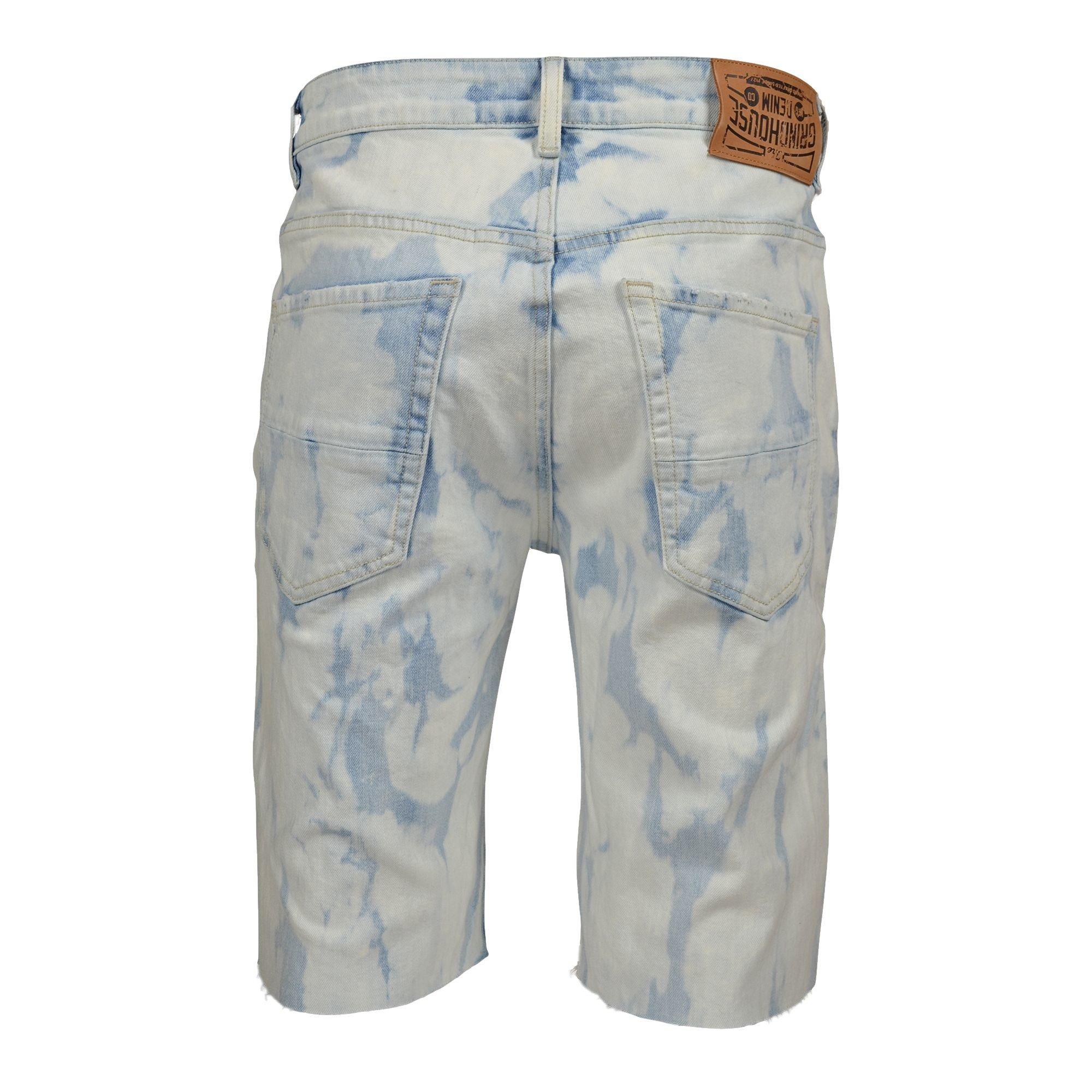 Grindhouse Ice Wash Ripped Men's Denim Shorts