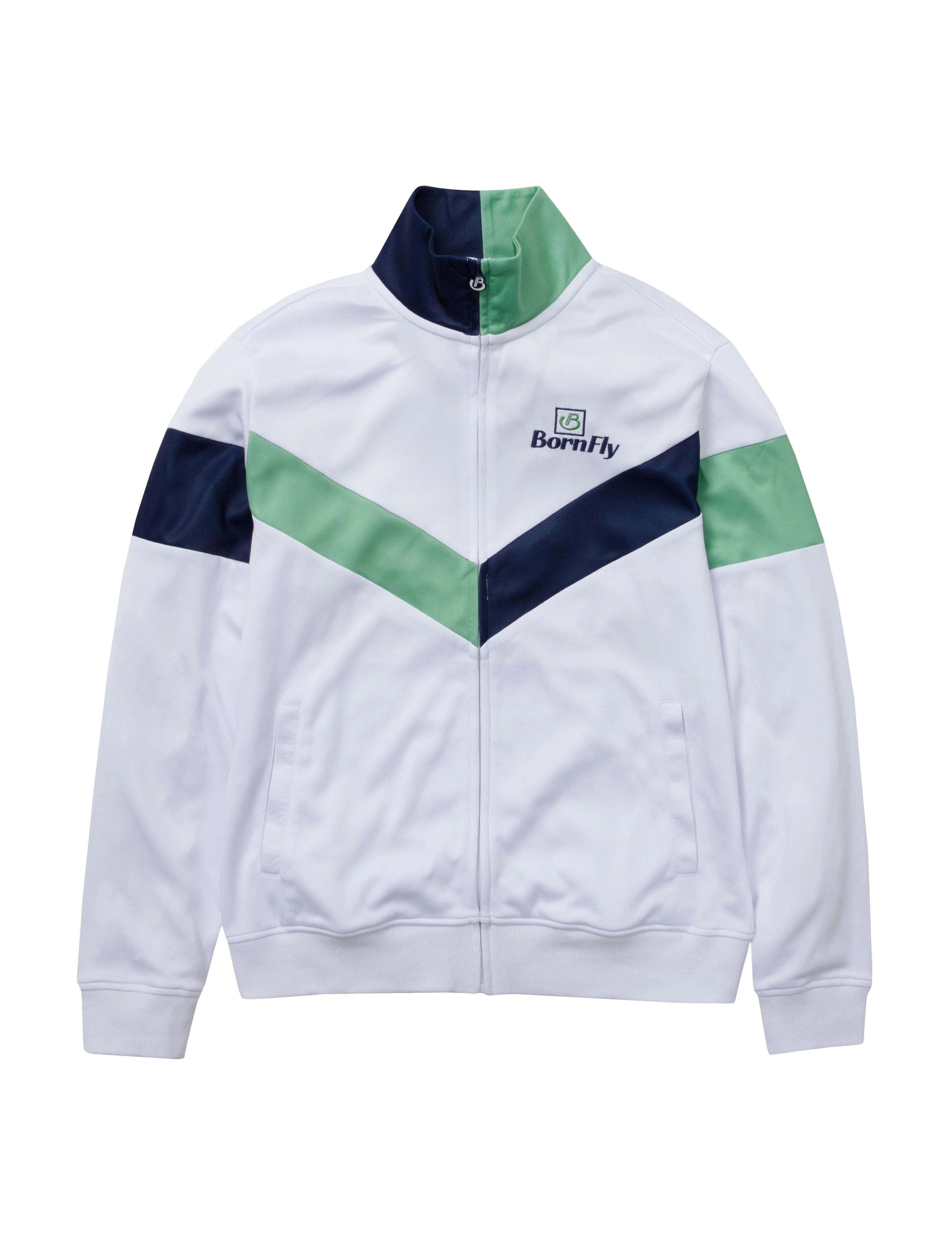 Born Fly Men's Blazin' Track Jacket - White - WHITE Thumbnail View 1