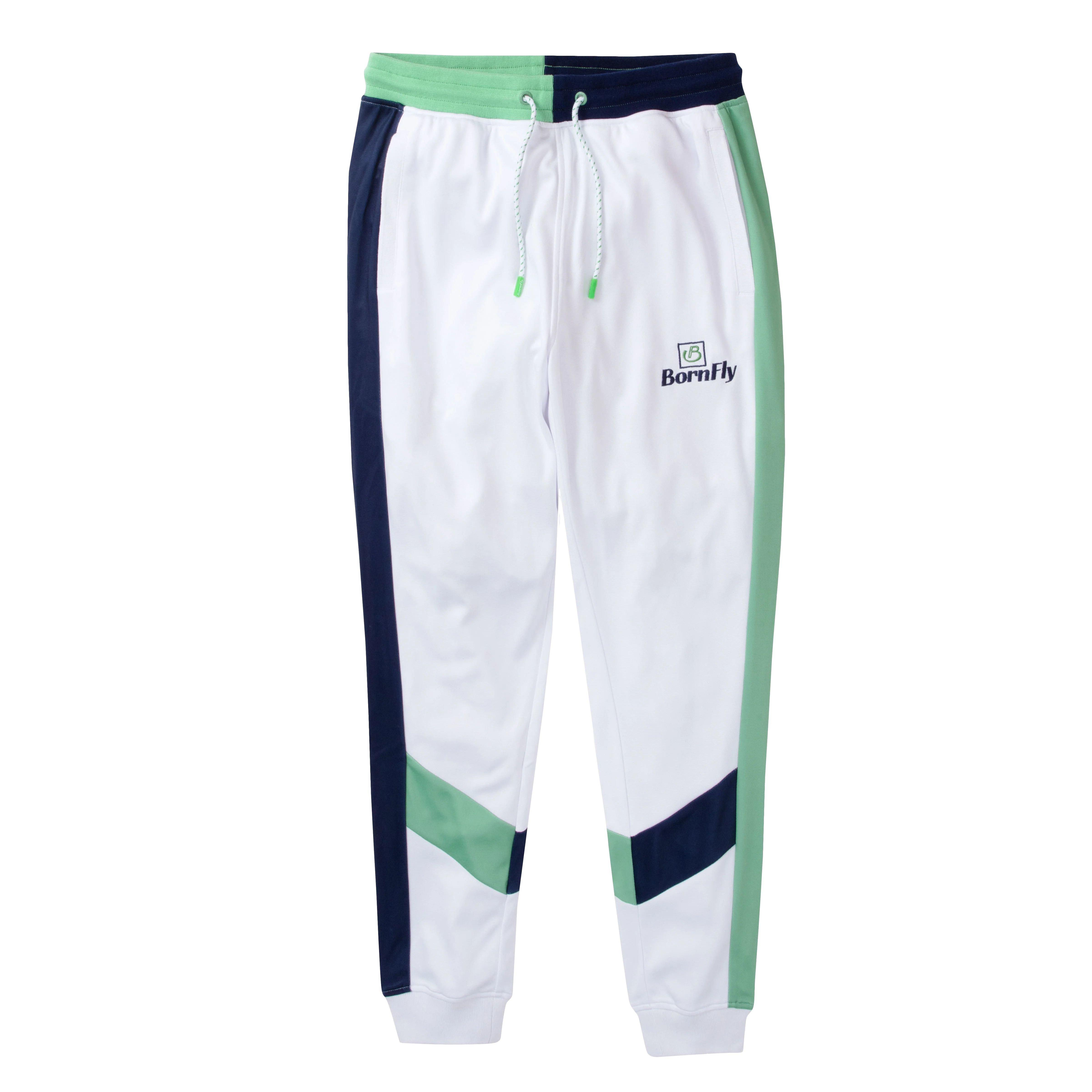 Born Fly Men's Blazin' Track Pants - White - WHITE Thumbnail View 1