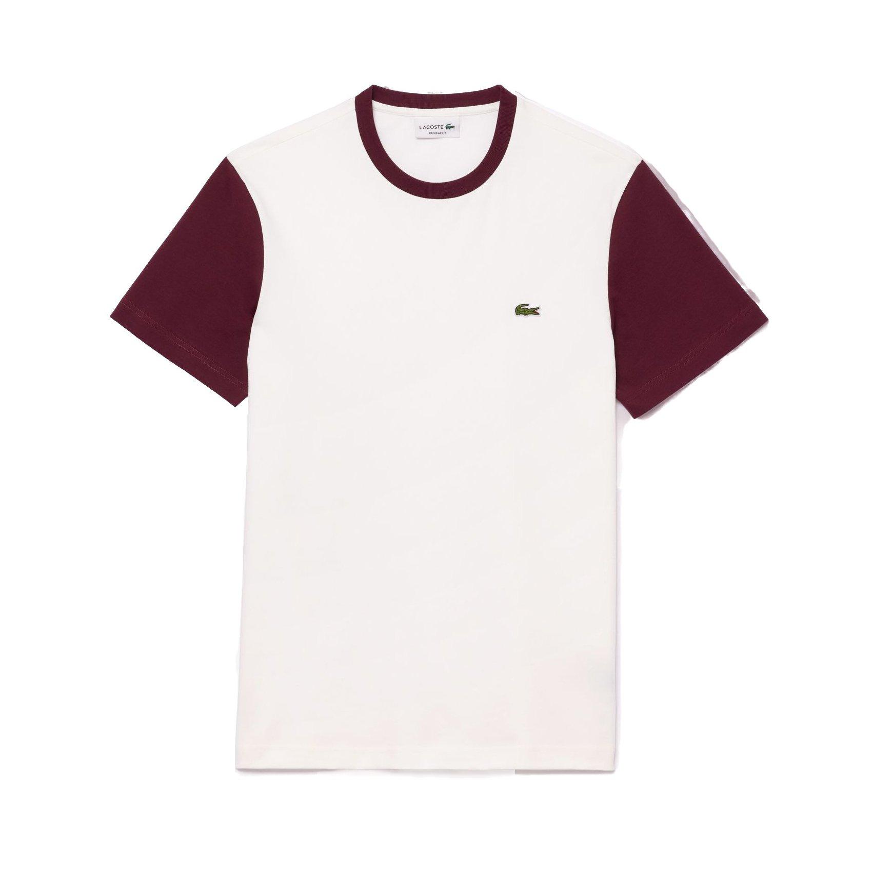 Lacoste Men's Colorblock Tee - White/Red - WHITE