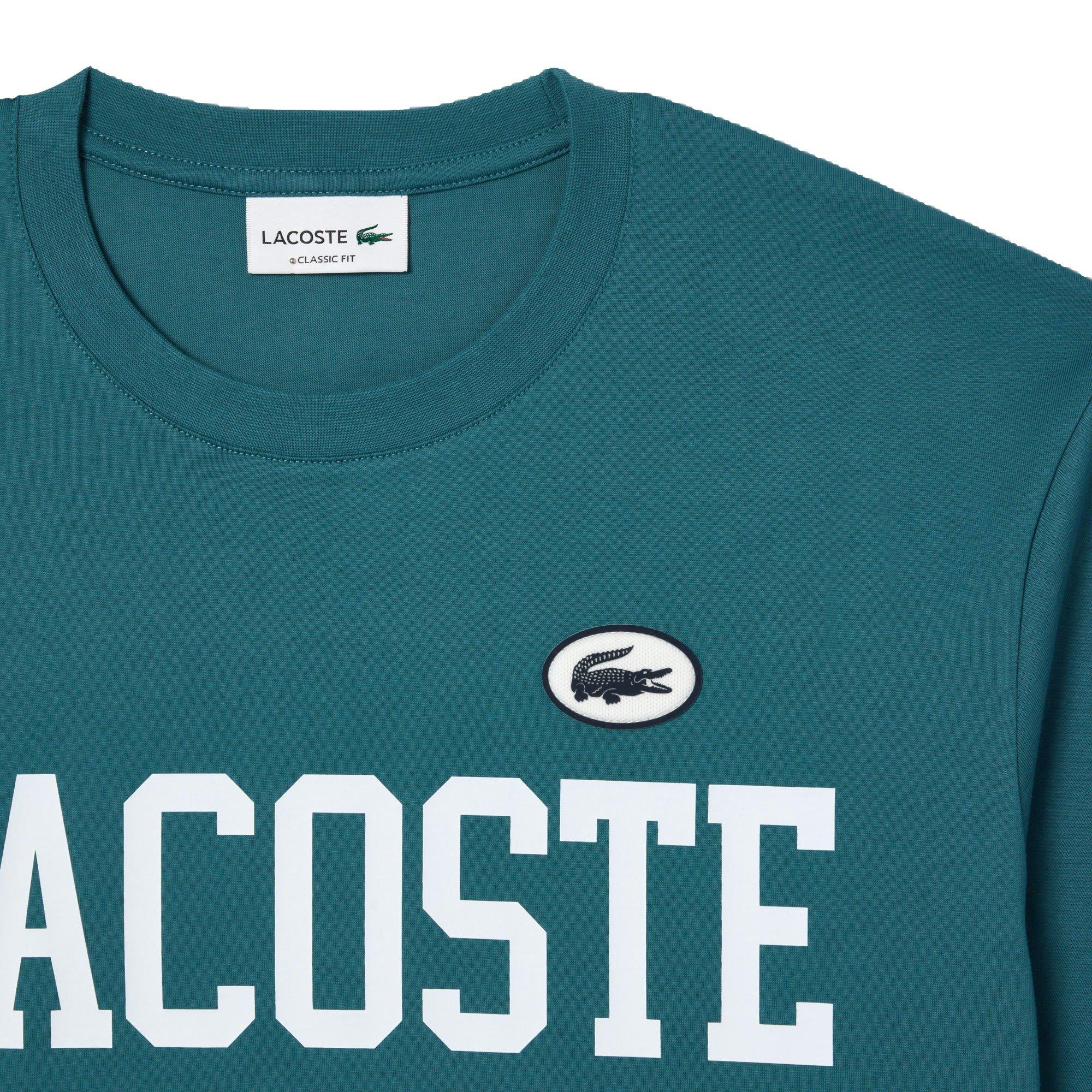 Lacoste Varsity Logo Men's Teal Tee