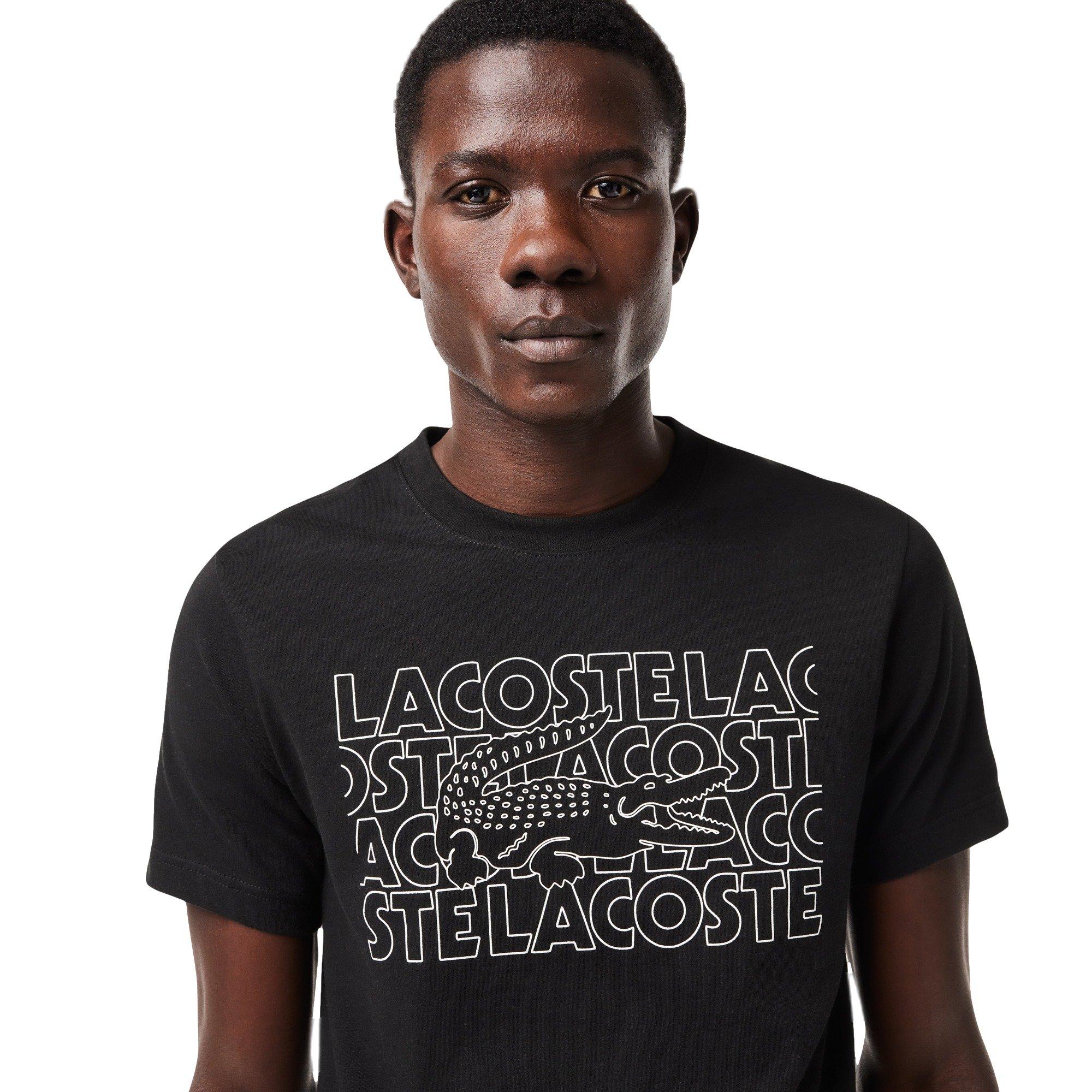 Lacoste Men's Repeating Logo Tee - BLACK Thumbnail View 3