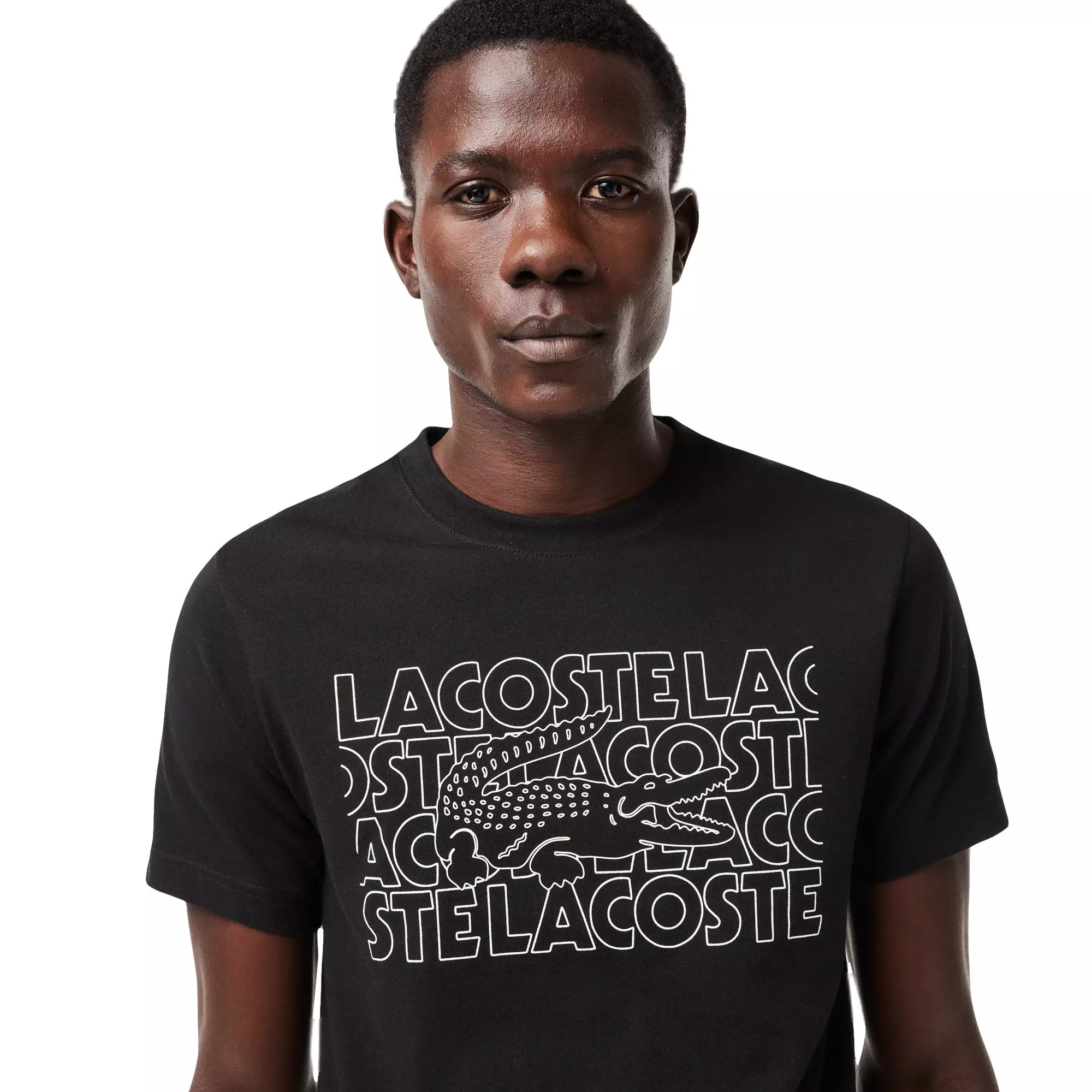 Lacoste Men's Repeating Logo Tee - BLACK