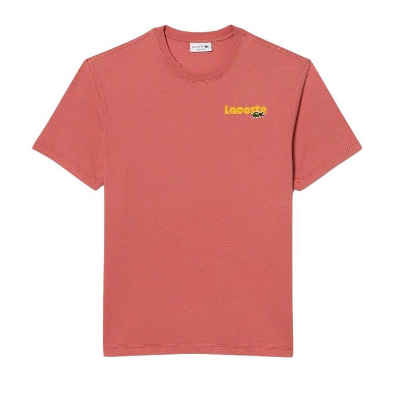 Lacoste Men's Bubble Logo Tee - Coral - CORAL