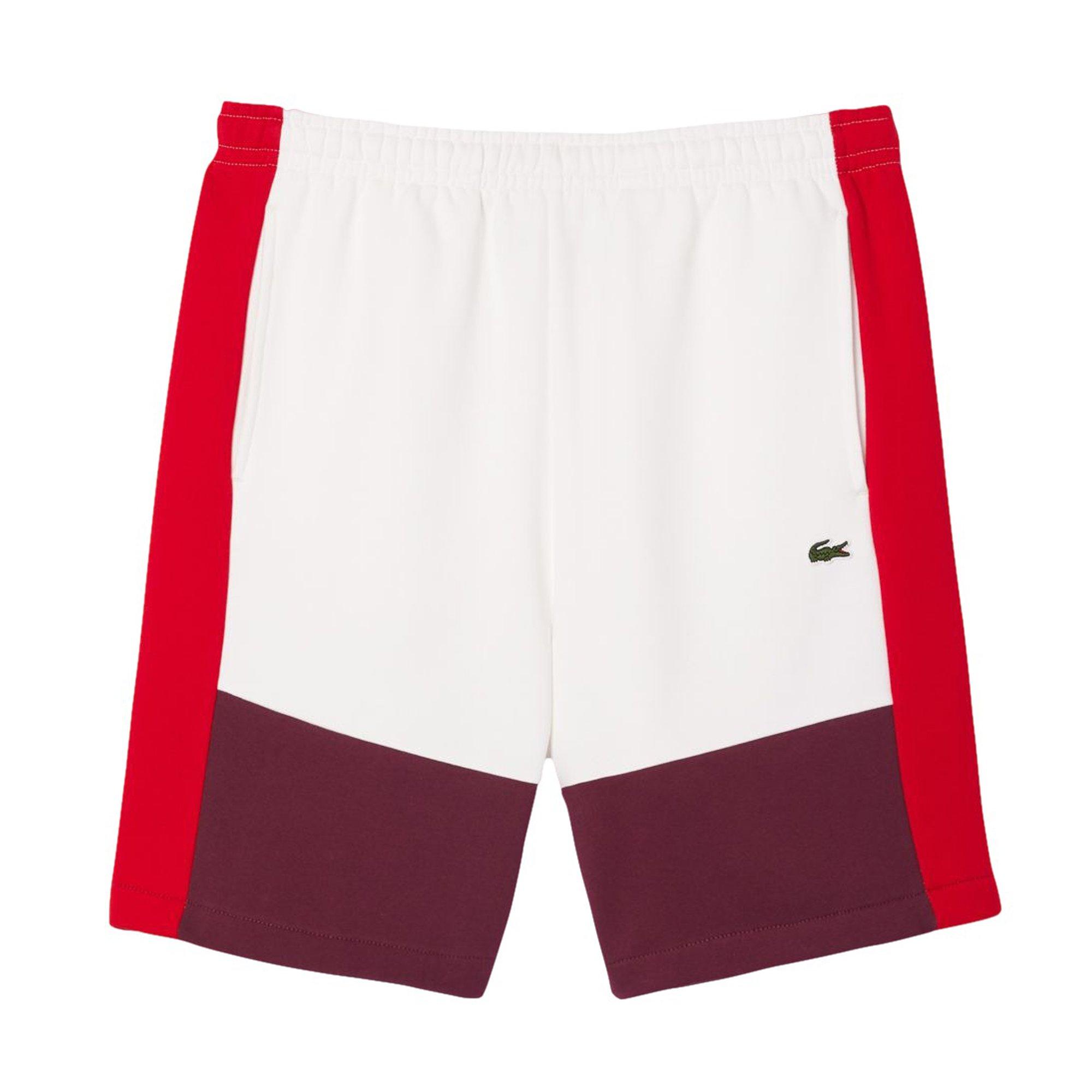 Lacoste Men's Colorblock Fleece Shorts - WHITE Thumbnail View 1