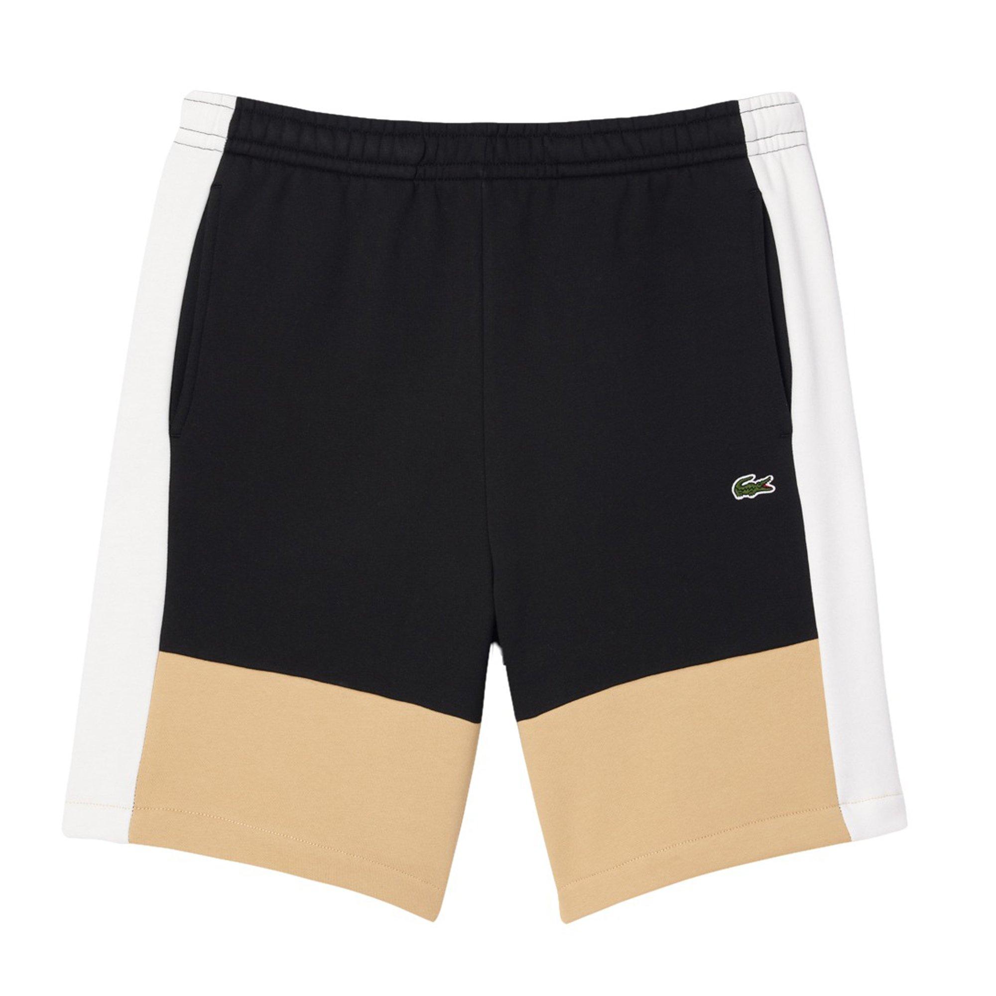 Lacoste Men's Colorblock Fleece Shorts-Black - BLACK Thumbnail View 1