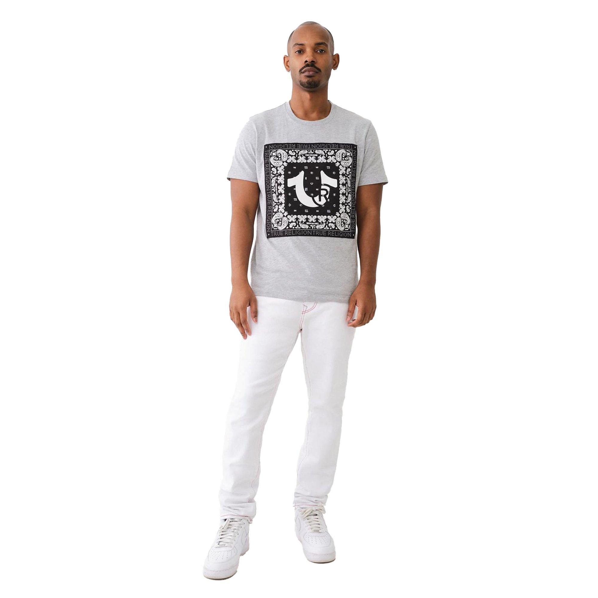 True Religion Men's Bandana Logo Tee - GREY Thumbnail View 4