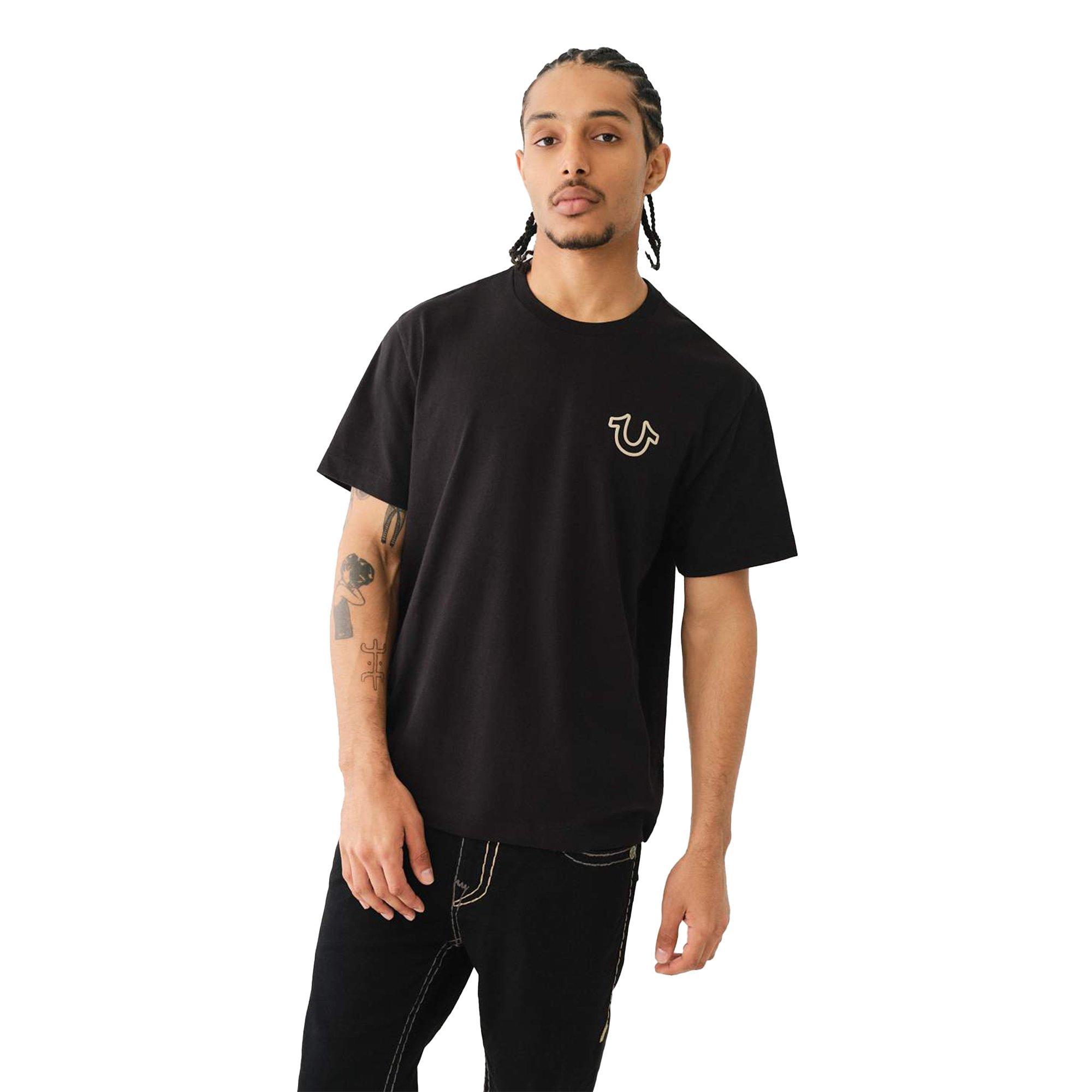 True Religion Men's Arch Puff Tee - BLACK