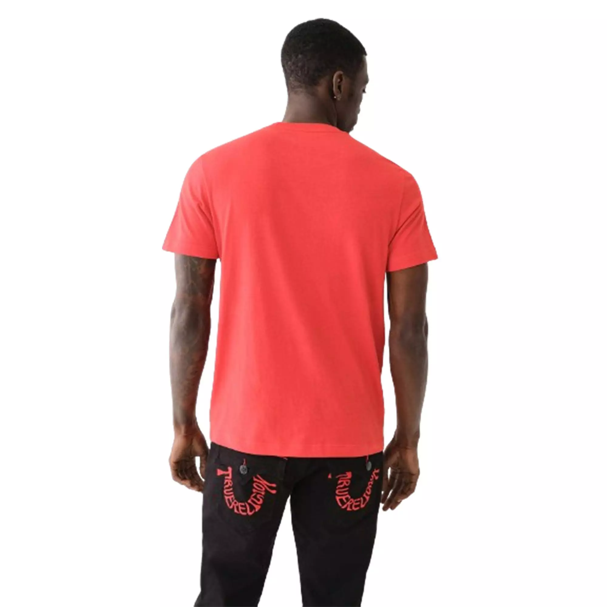 True Religion Men's Warped Logo Tee - RED