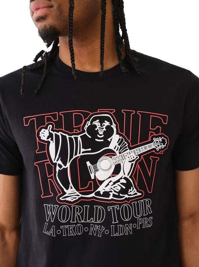 True Religion Men's World Tour Silicone Tee - BLACK Thumbnail View 4