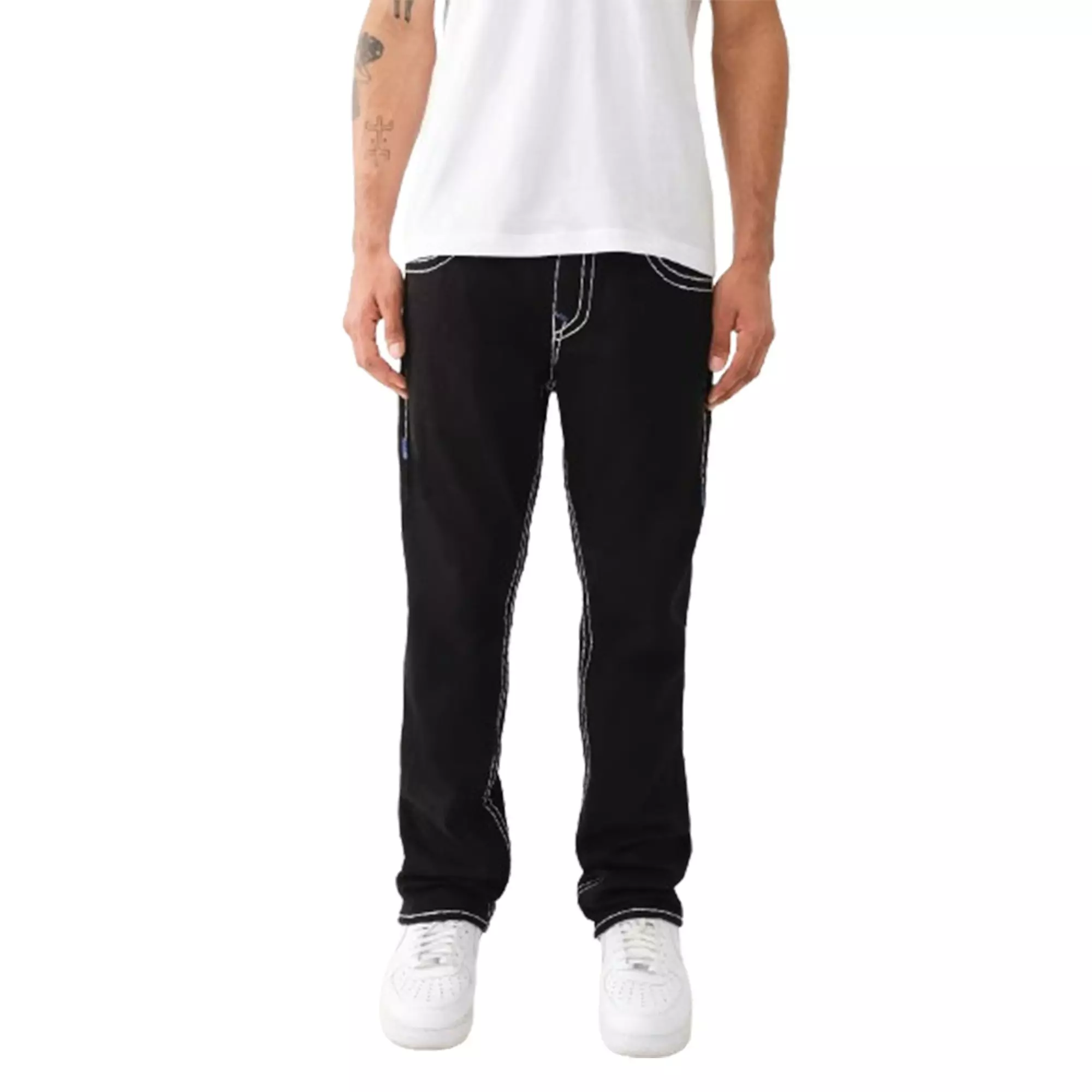 True Religion Men's Super T Straight Jeans - BLACK
