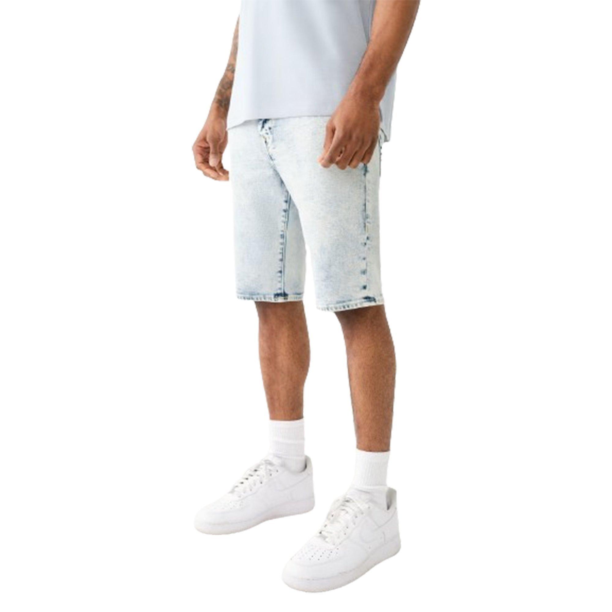 True Religion Men's Rocco Acid Wash Denim Shorts - BLUE Thumbnail View 4