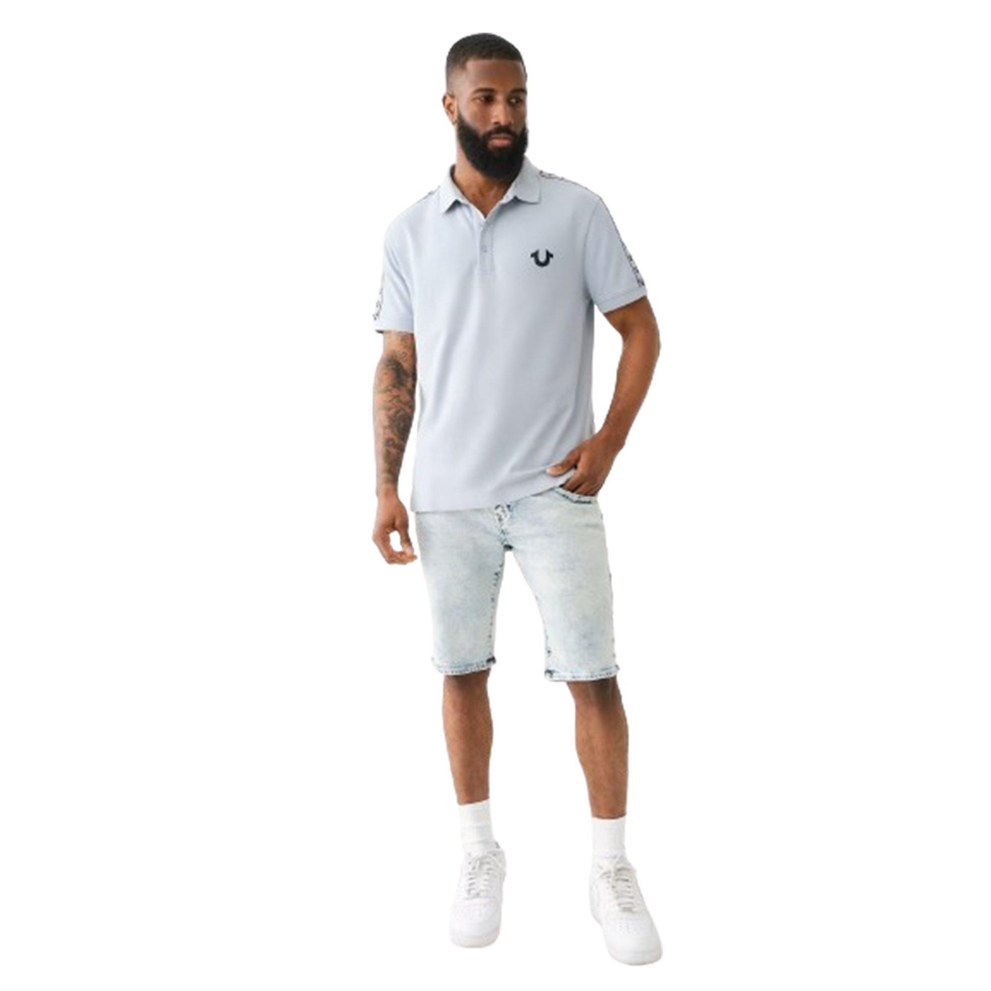 True Religion Men's Rocco Acid Wash Denim Shorts - BLUE Thumbnail View 5