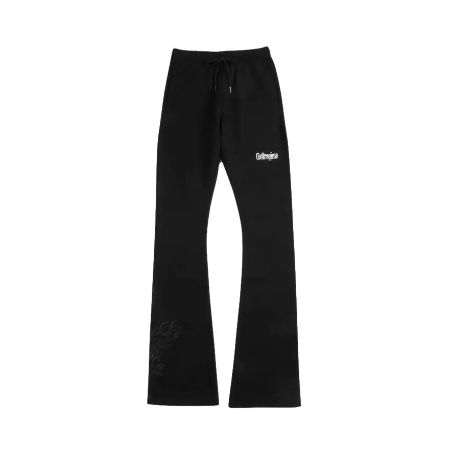 Civil Regime Men's Forever Rose Fleece Flare Pants - BLACK