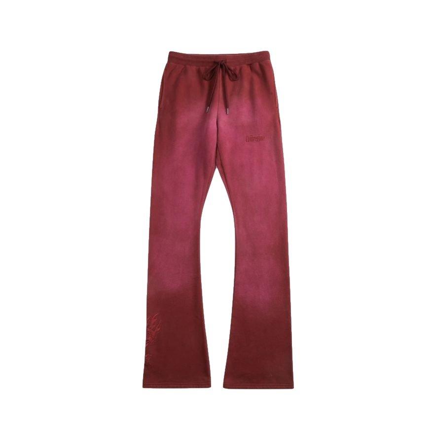 Civil Regime Men's Forever Rose Flare Fleece Pants - BURGUNDY