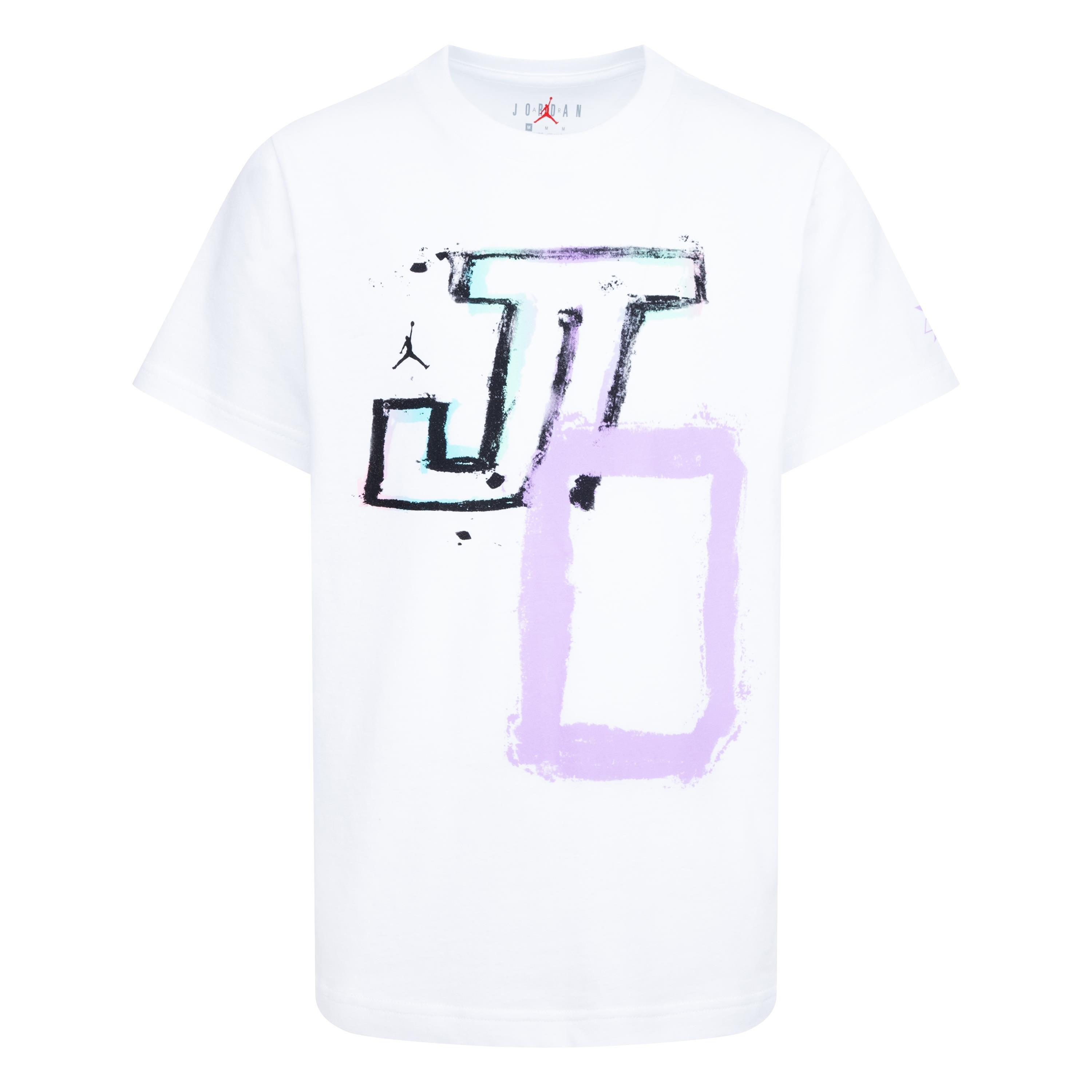 Jordan Big Boys' Jason Tatum Painting Tee - WHITE Thumbnail View 1