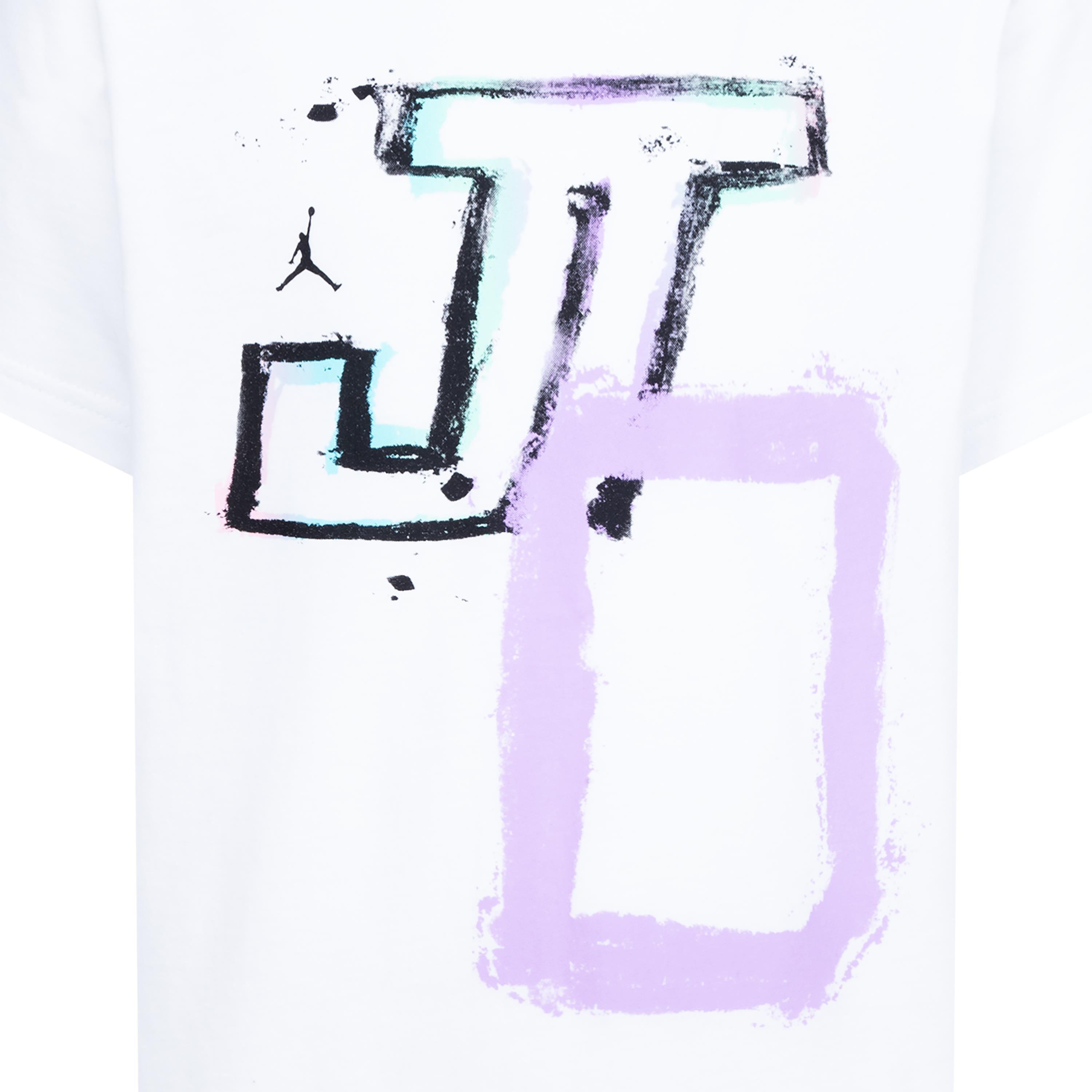 Jordan Big Boys' Jason Tatum Painting Tee - WHITE Thumbnail View 4