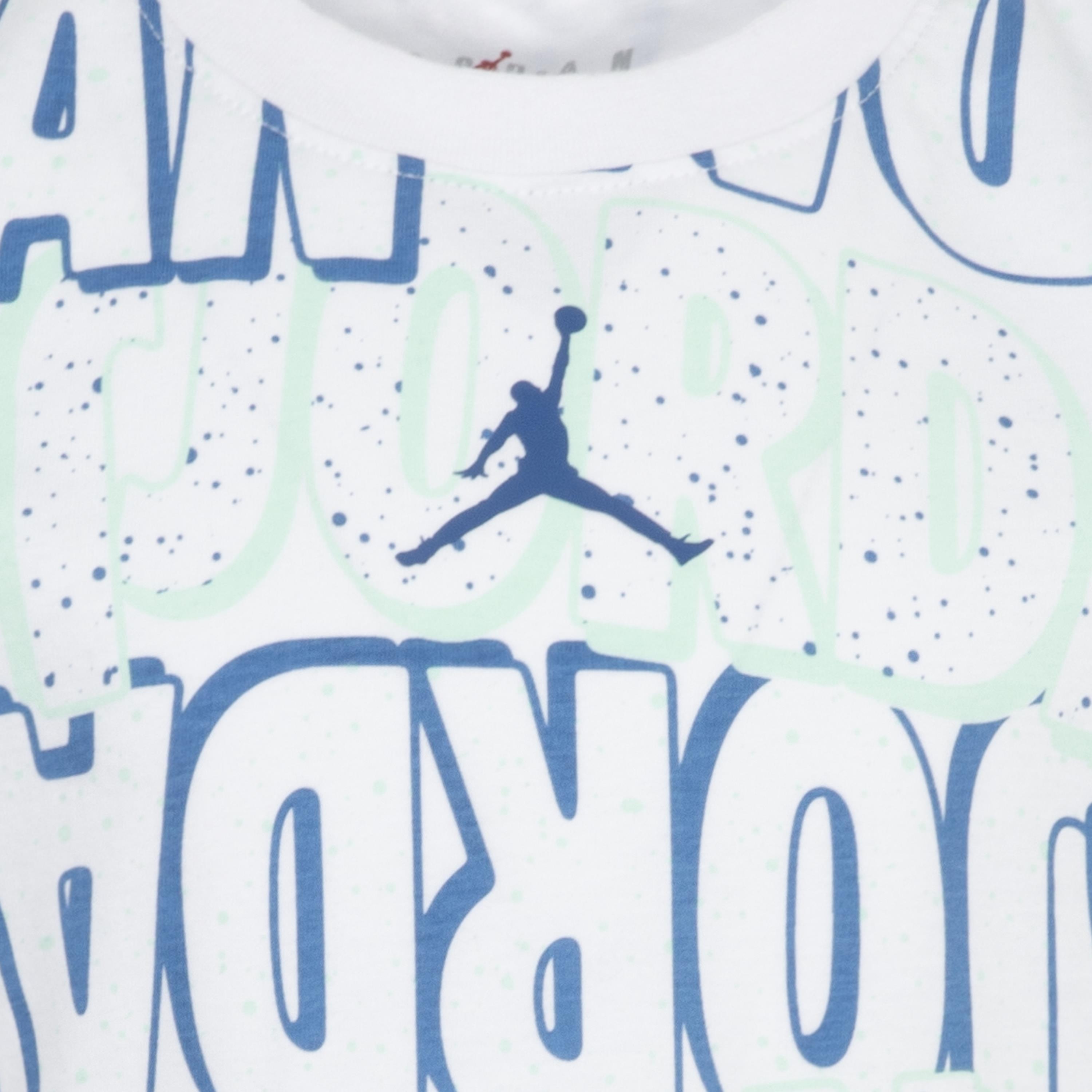 Jordan Printed Short Little Boys' White/Blue Set