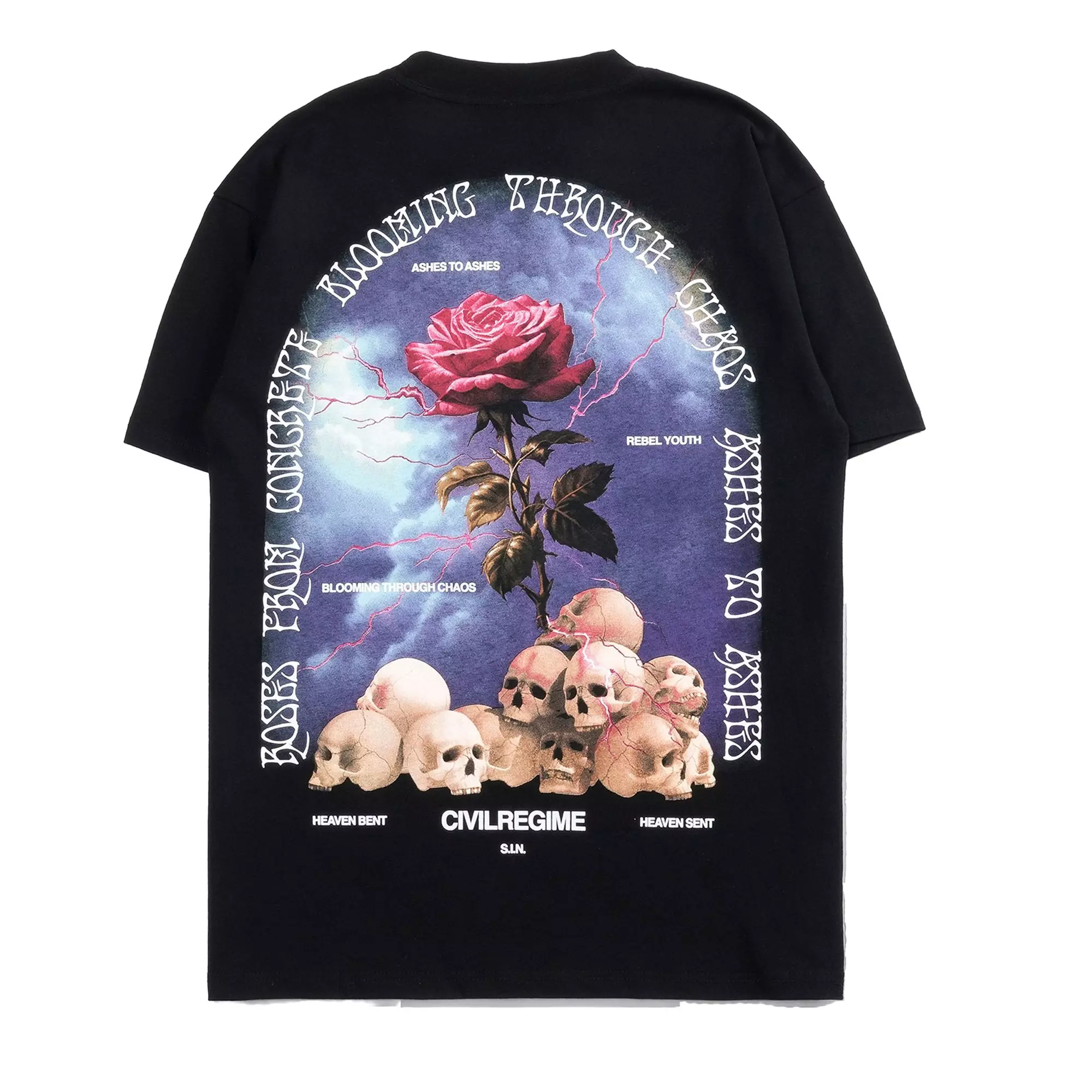 Civil Regime Men's Eternal Rose Life V2 Tee - Black - BLACK