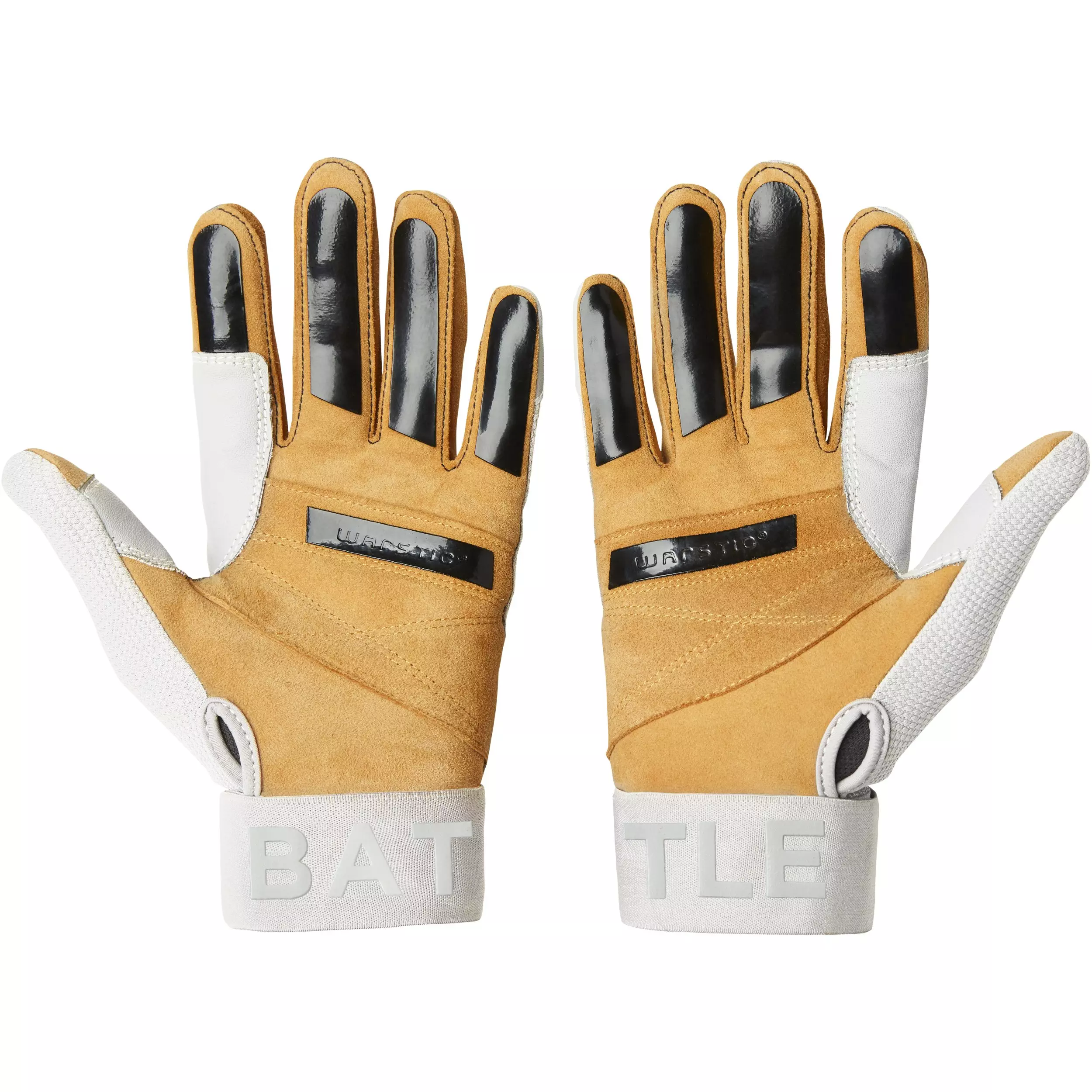 Warstic Youth Workman 3 Baseball Batting Gloves - Bone - WHITE/BLACK
