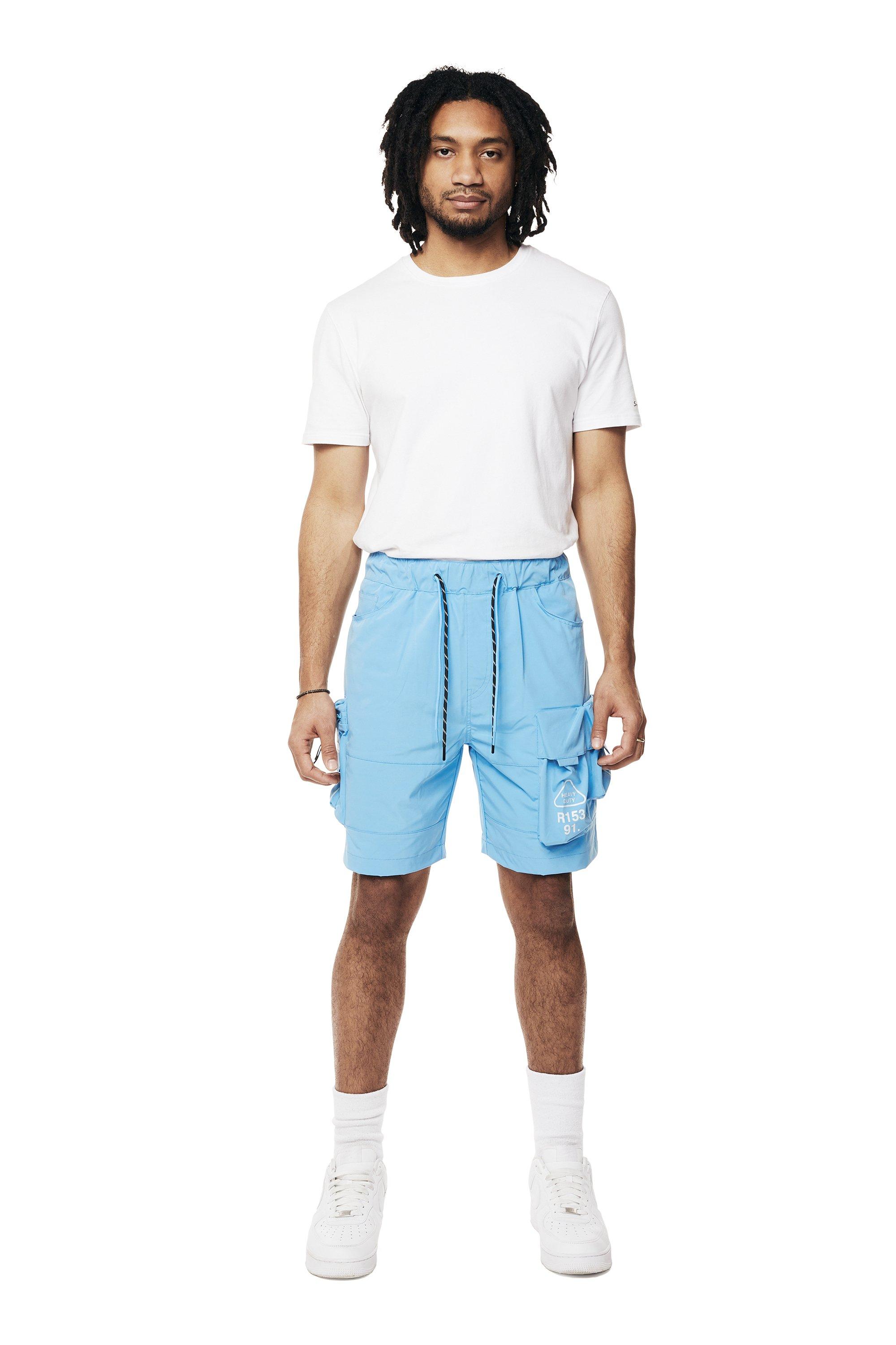 Smoke Rise Men's Utility Nylon Cargo Shorts - Blue - CAROLINA BLUE Thumbnail View 1