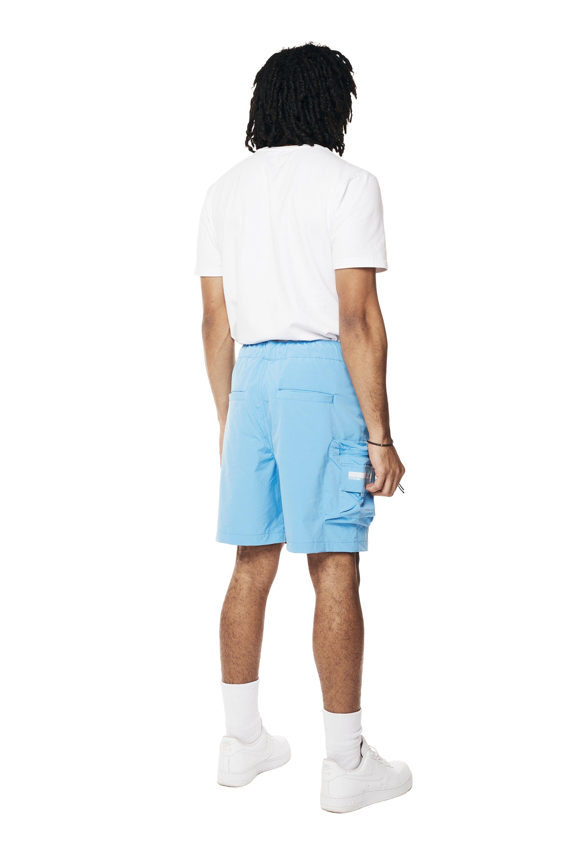 Smoke Rise Men's Utility Nylon Cargo Shorts - Blue - CAROLINA BLUE Thumbnail View 2