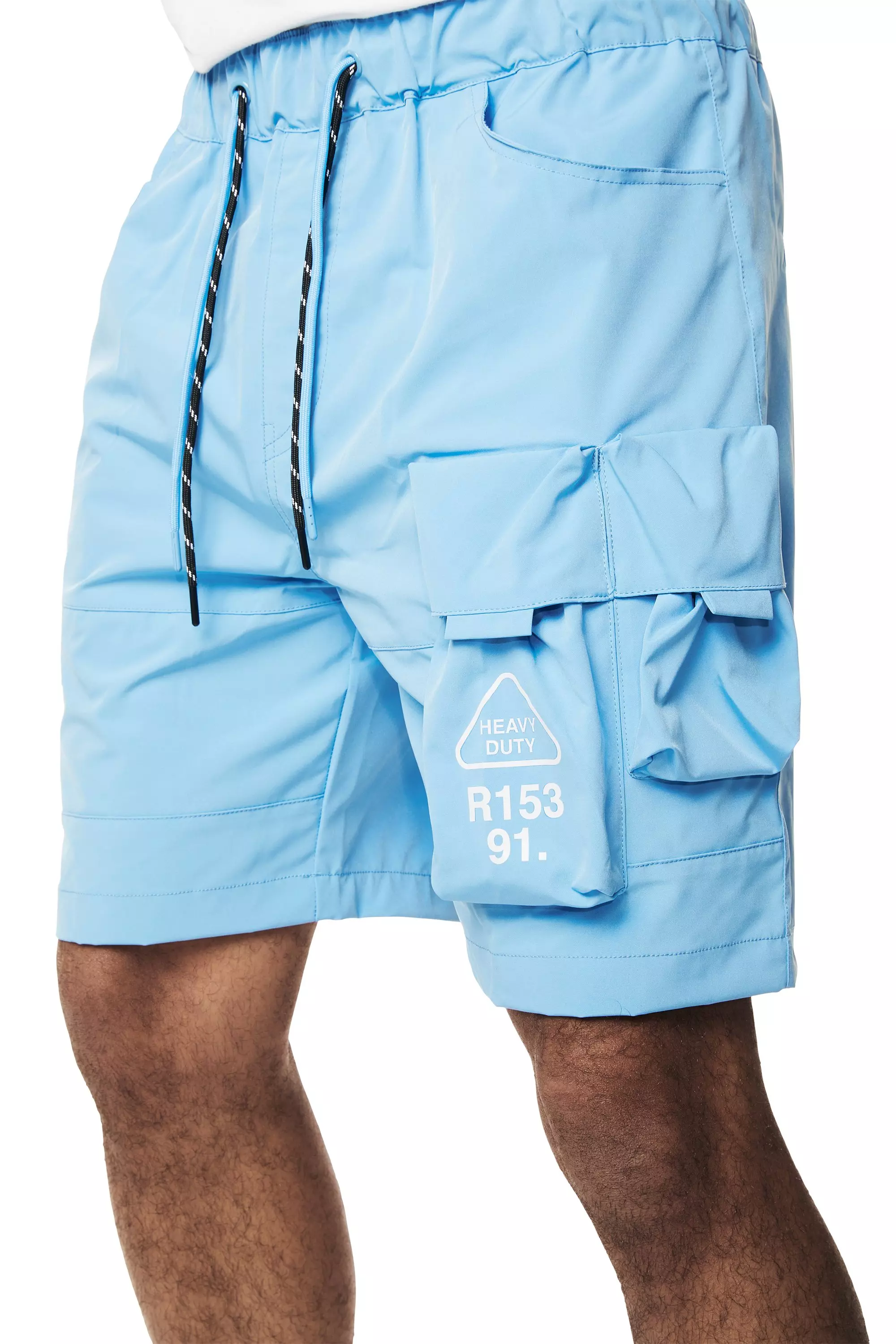 Smoke Rise Men's Utility Nylon Cargo Shorts - Blue - CAROLINA BLUE