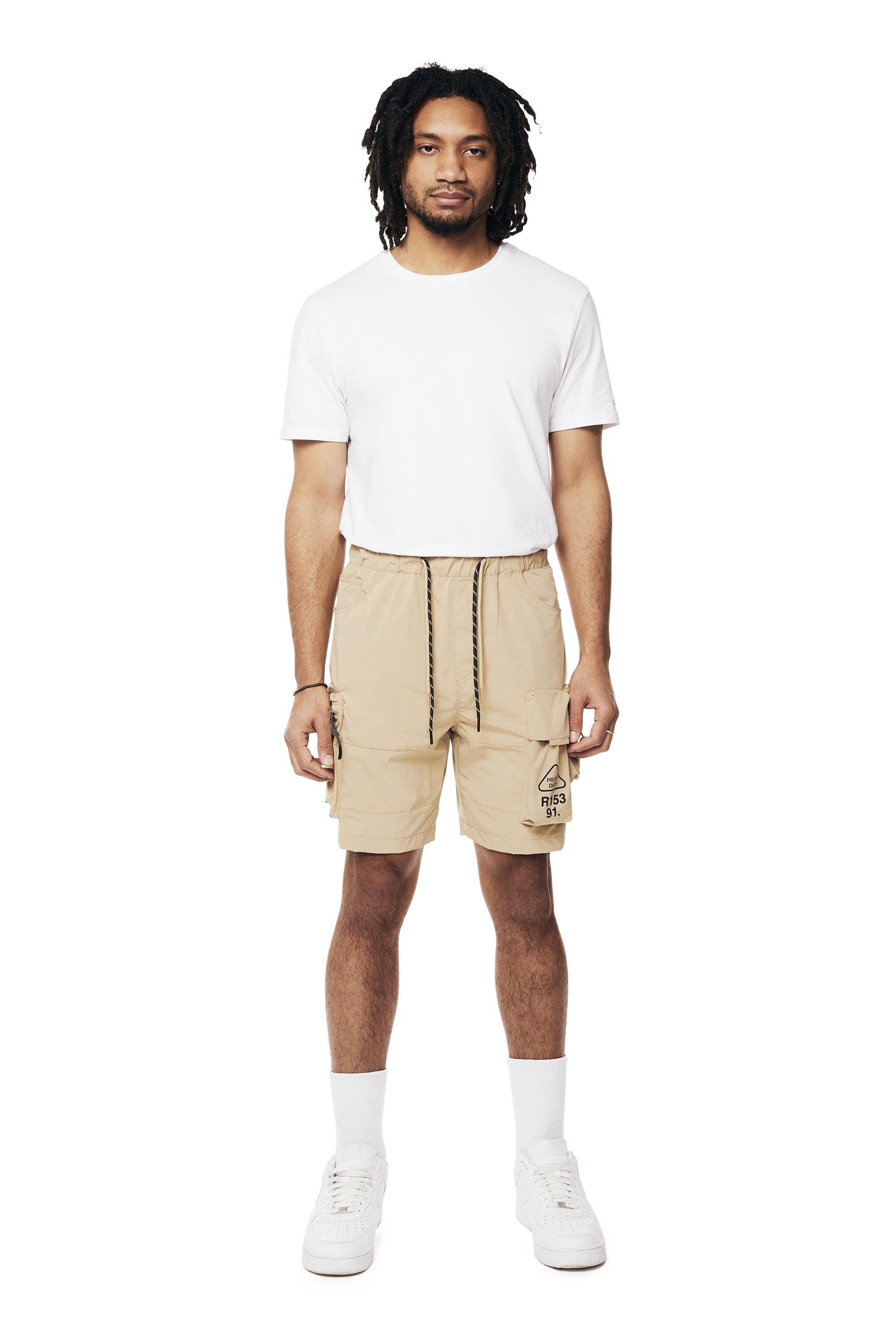 Smoke Rise Men's Utility Nylon Cargo Shorts - Khaki - KHAKI Thumbnail View 1