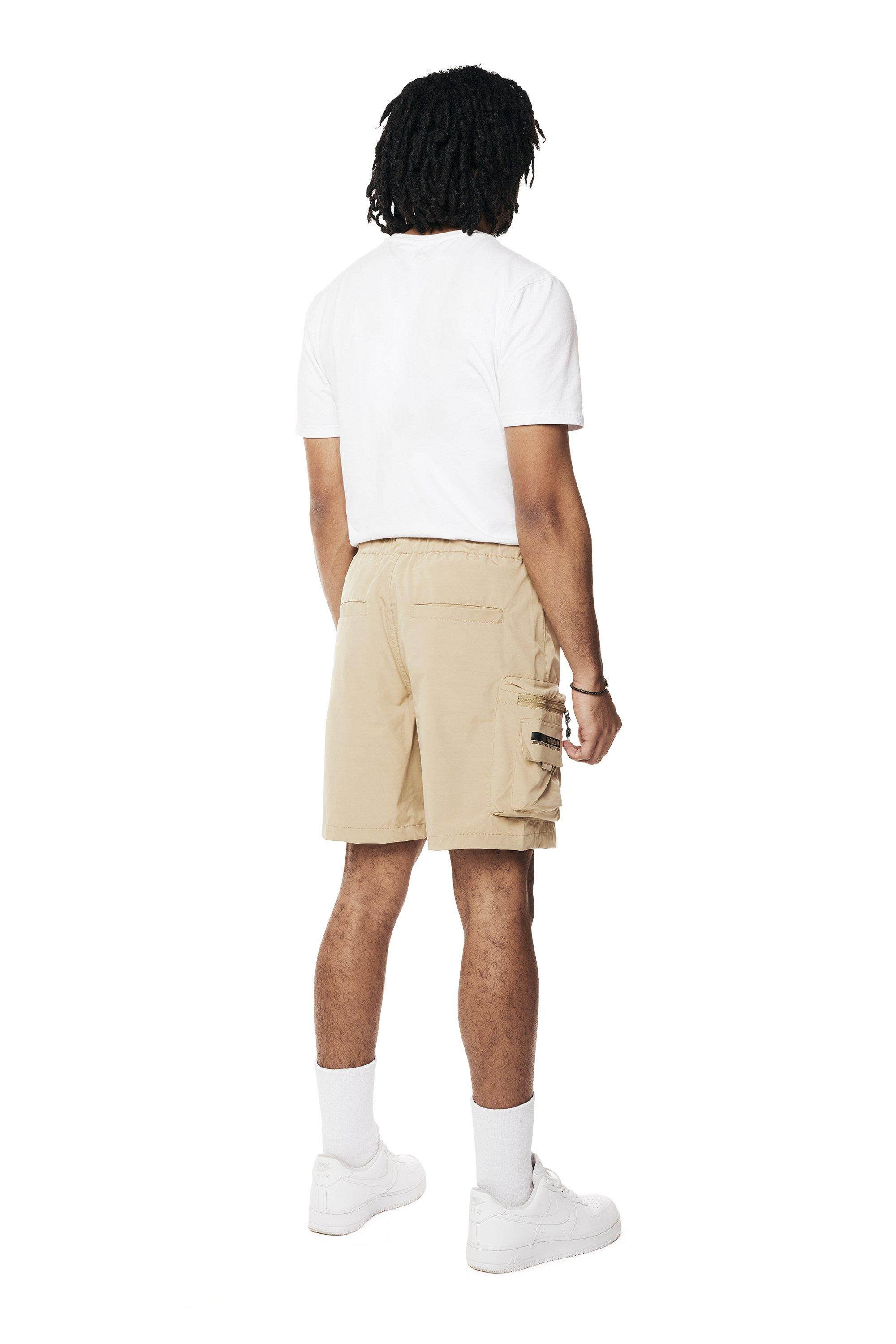 Smoke Rise Men's Utility Nylon Cargo Shorts - Khaki - KHAKI Thumbnail View 2