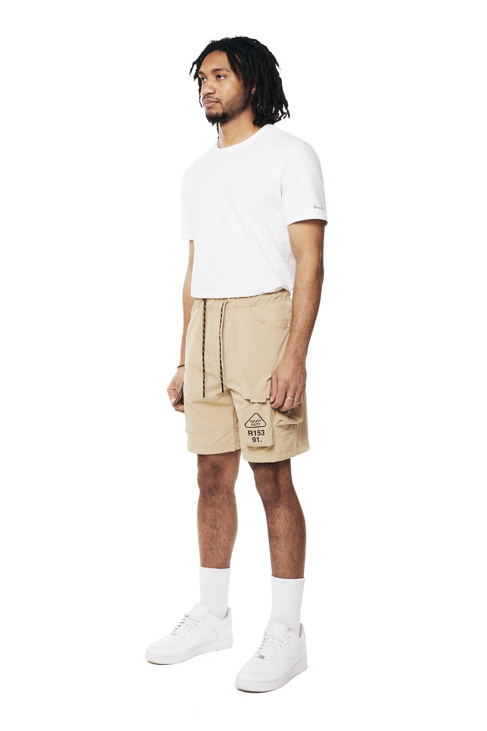Smoke Rise Men's Utility Nylon Cargo Shorts - Khaki - KHAKI Thumbnail View 3