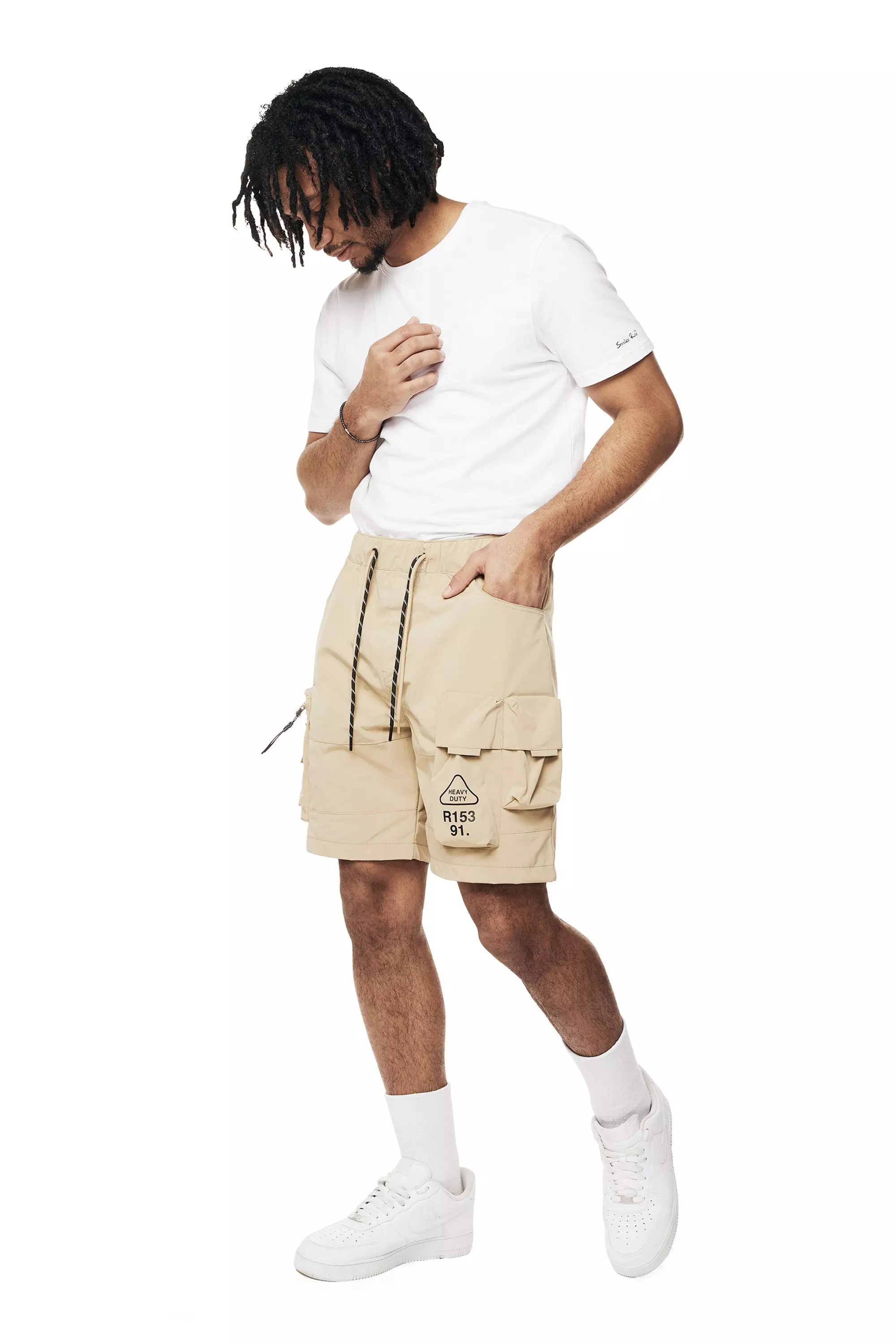 Smoke Rise Men's Utility Nylon Cargo Shorts - Khaki - KHAKI