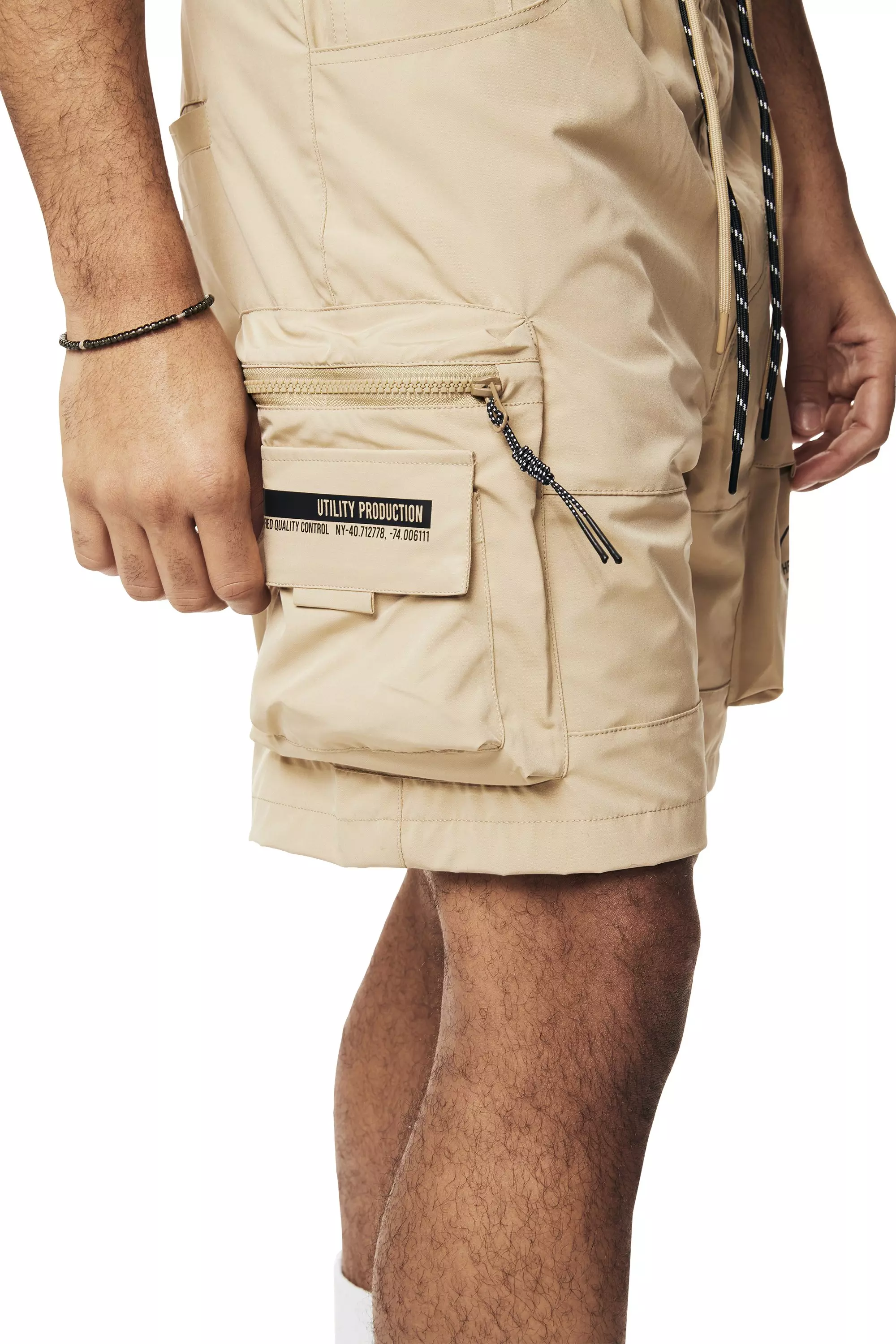 Smoke Rise Men's Utility Nylon Cargo Shorts - Khaki - KHAKI