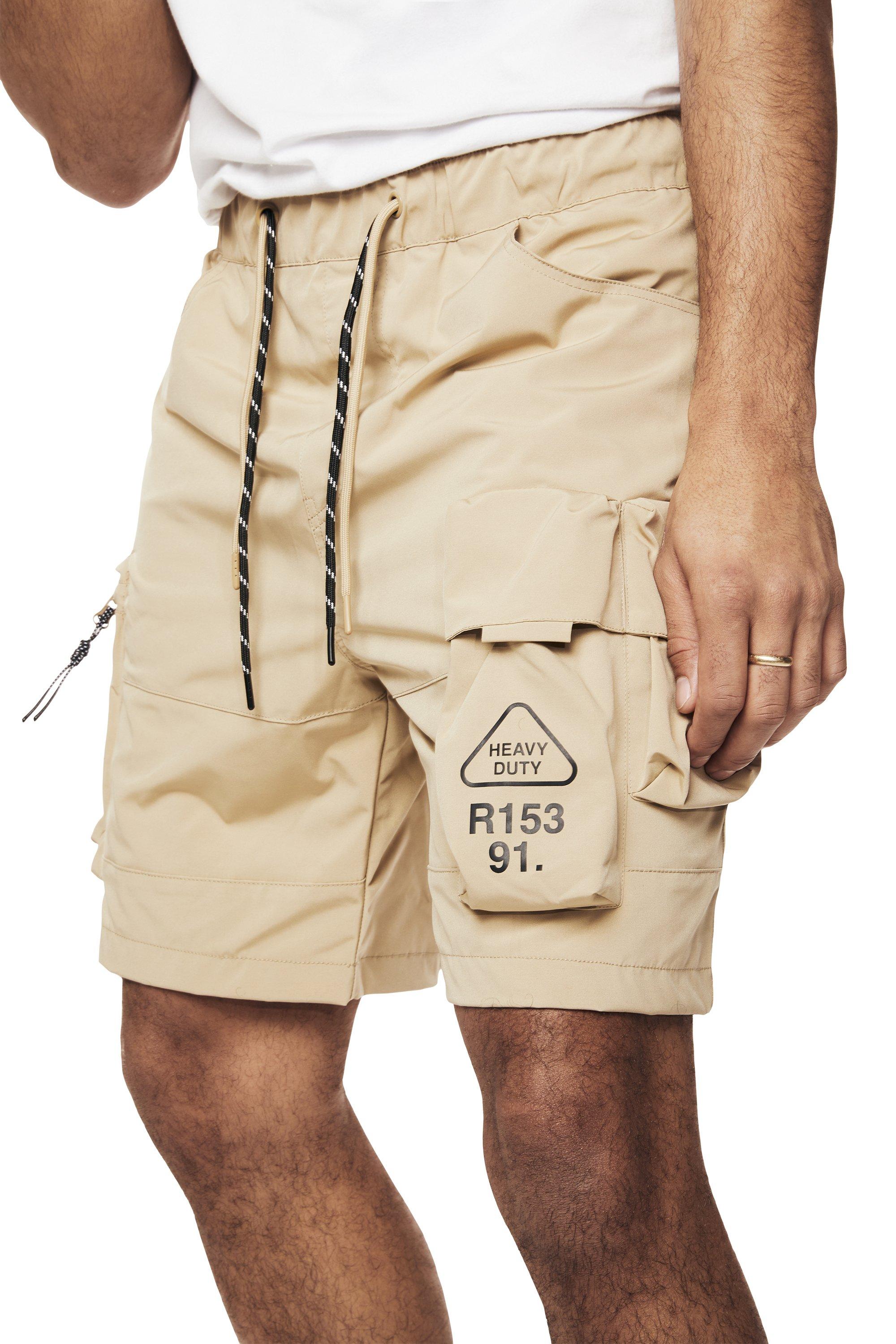 Smoke Rise Men's Utility Nylon Cargo Shorts - Khaki - KHAKI Thumbnail View 6