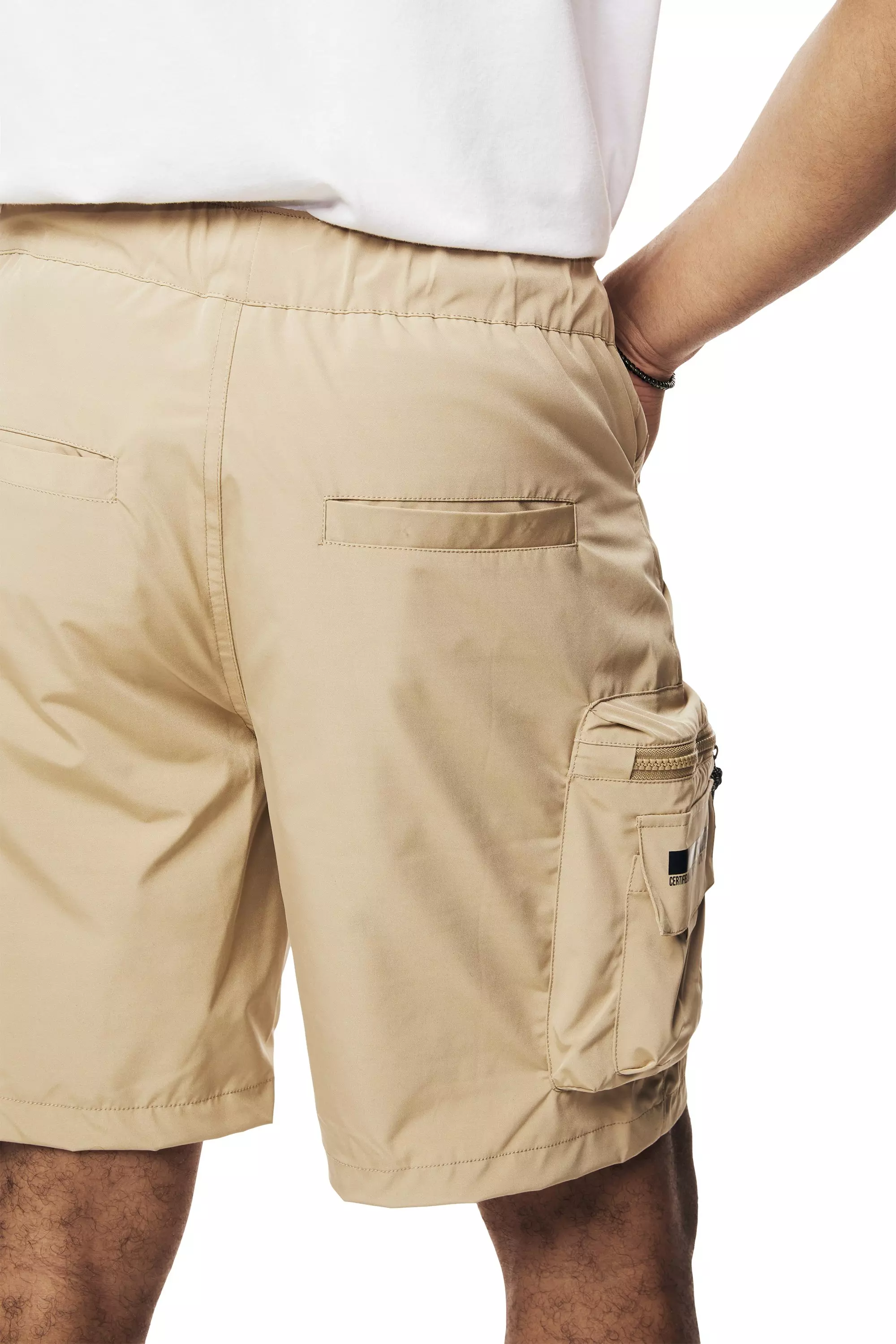 Smoke Rise Men's Utility Nylon Cargo Shorts - Khaki - KHAKI